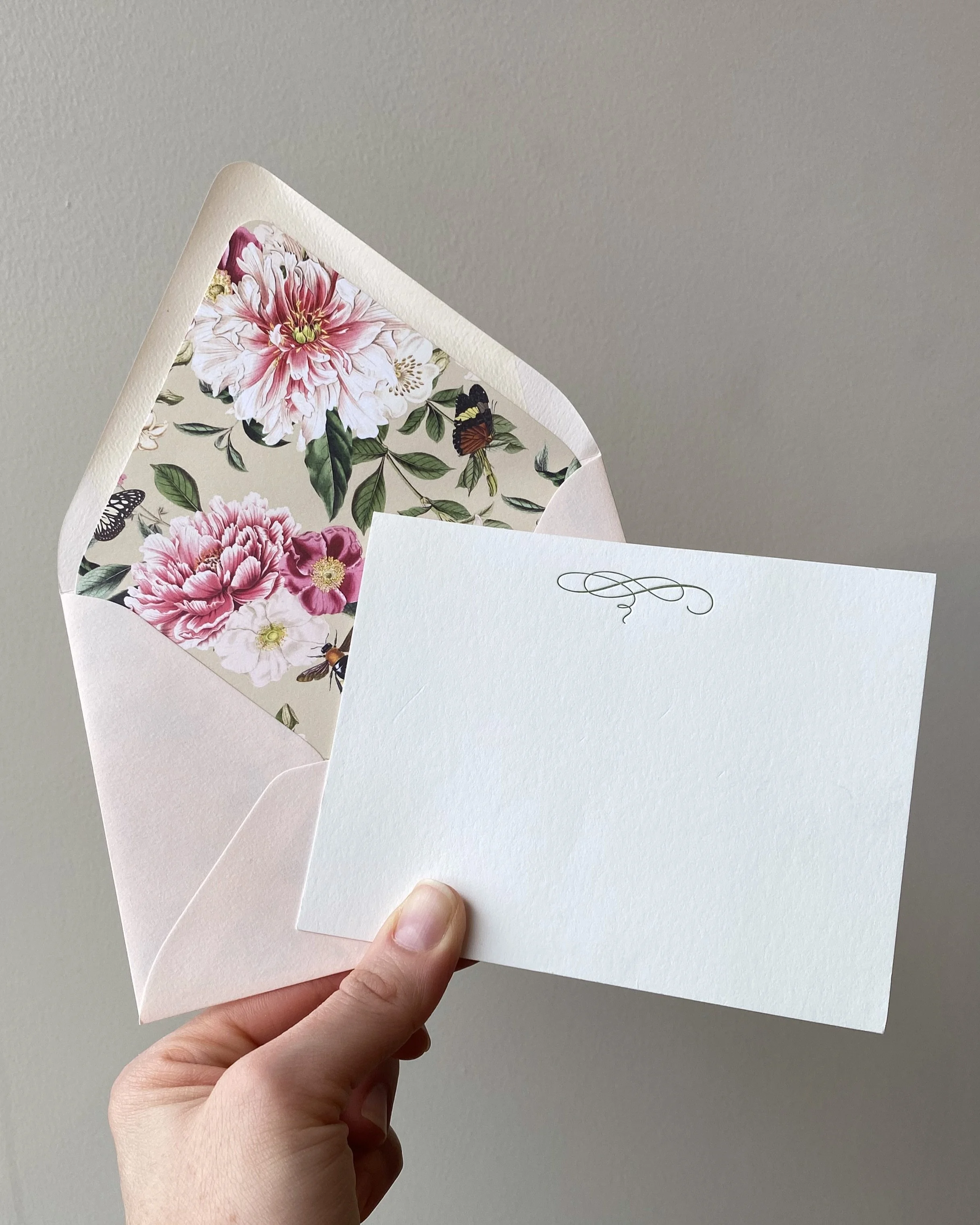 Peony Garden Letterpress Stationery Pack