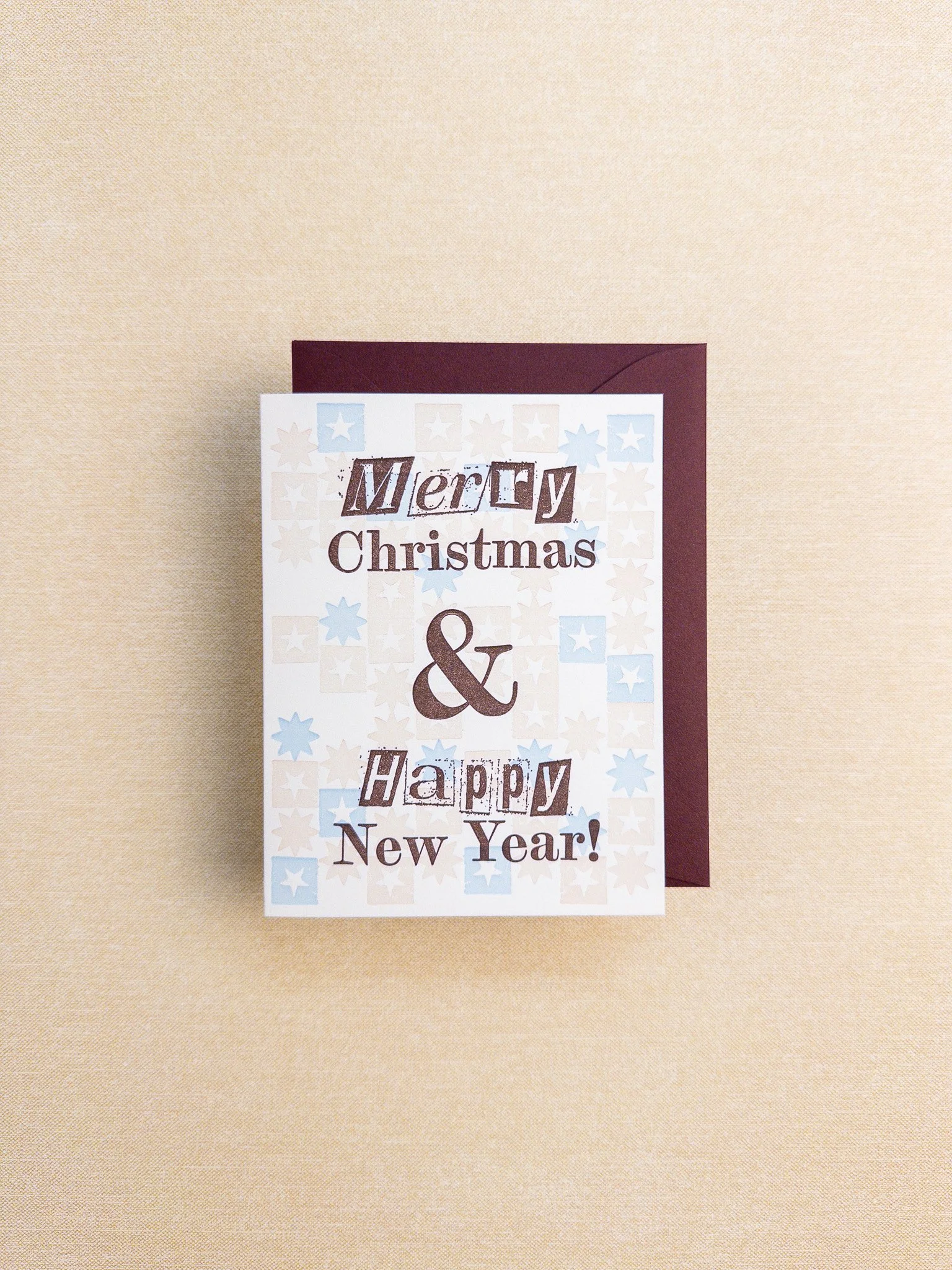 Block Print Holidays Card