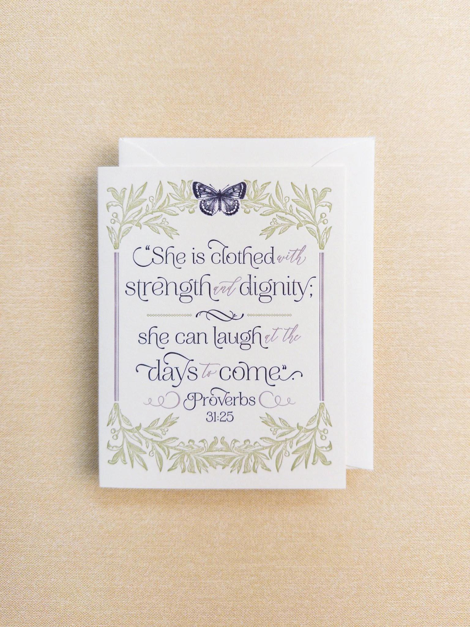 She is Clothed Scripture Card
