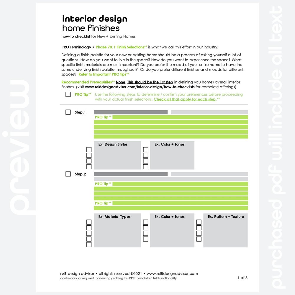 interior design home finishes — rel8 design advisor