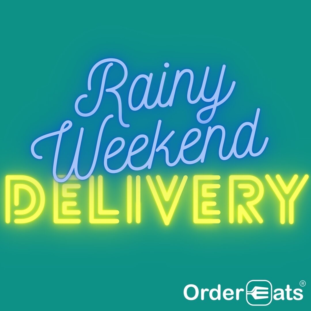 It's the WEEKEND!! Stuck inside with a Rainy Weekend? Did you know OrderEats provides delivery at a consistent low fee? No getting out in the rain, no wasting your gas, no waiting in lines, no crowds- just enjoy at home, sit and eat!  No hassle, no p