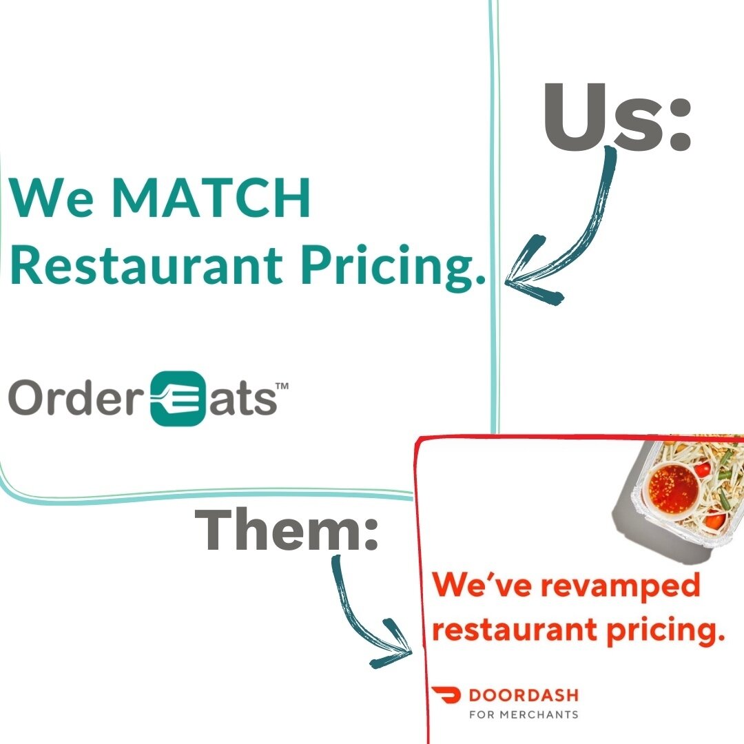 OrderEats Delivery Service provides actual restaurant pricing on our App. Don't pay more for your food delivery - Use OrderEats to get your favorite restaurants delivered TODAY! #Lowestmenuprices saves you money every time... #DeliveryDoneDifferently