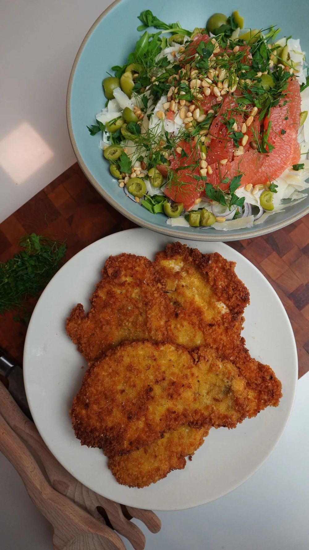 Perfect Chicken Cutlets with Fennel Parmesan Salad