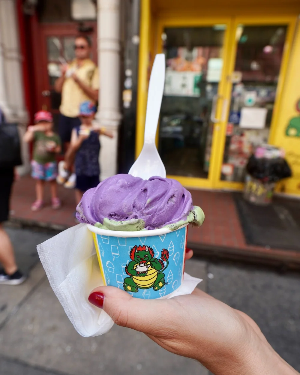 taro and matcha cookies and cream