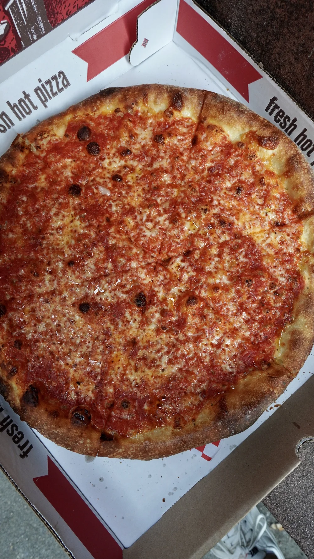 Cheese pizza from Chrissy’s Pizza