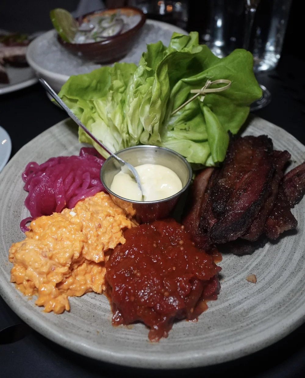 Lamb BLT lettuce wraps from Little Donkey