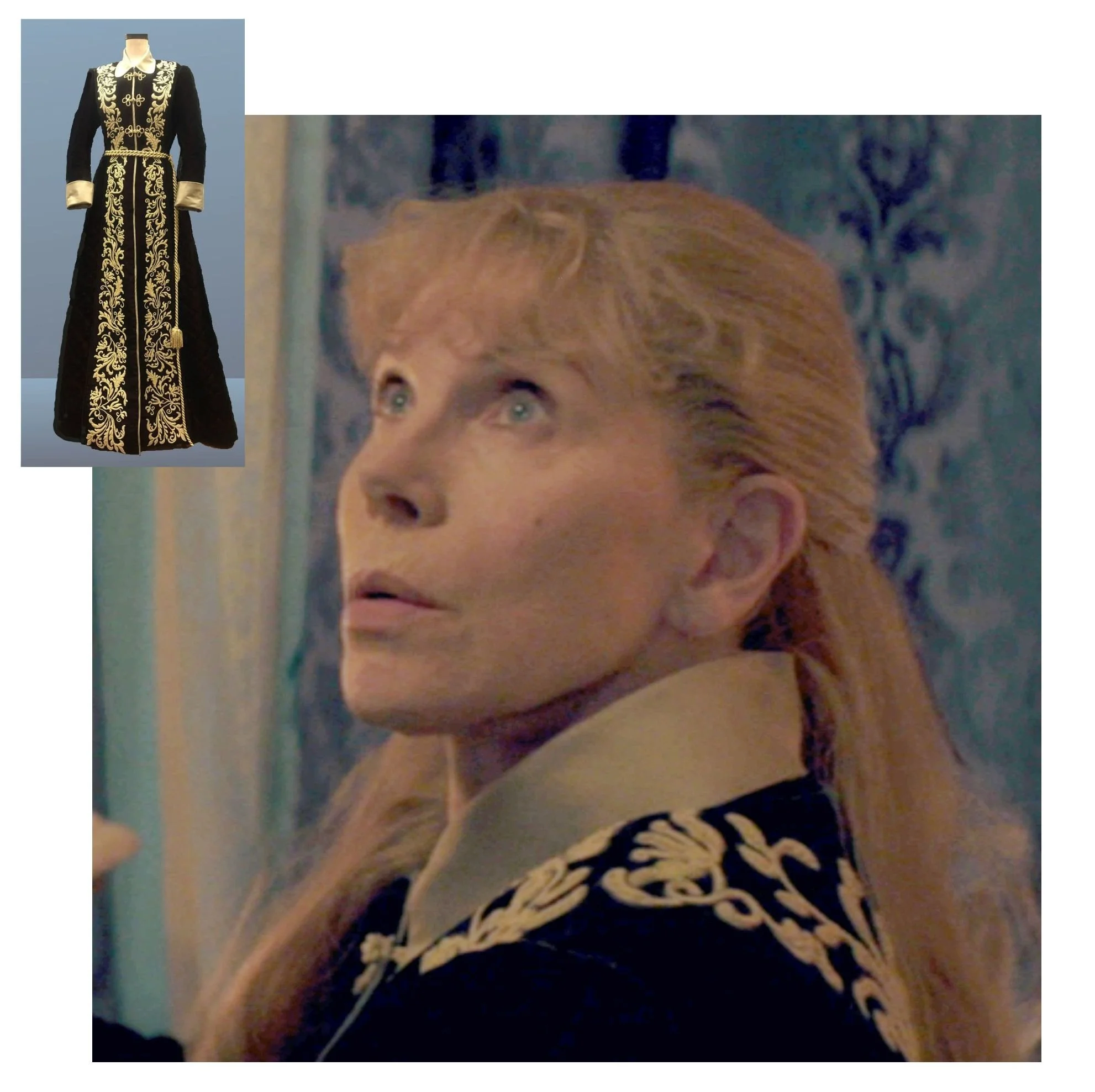 Christine Baranski wearing the dressing gown in "The Gilded Age"