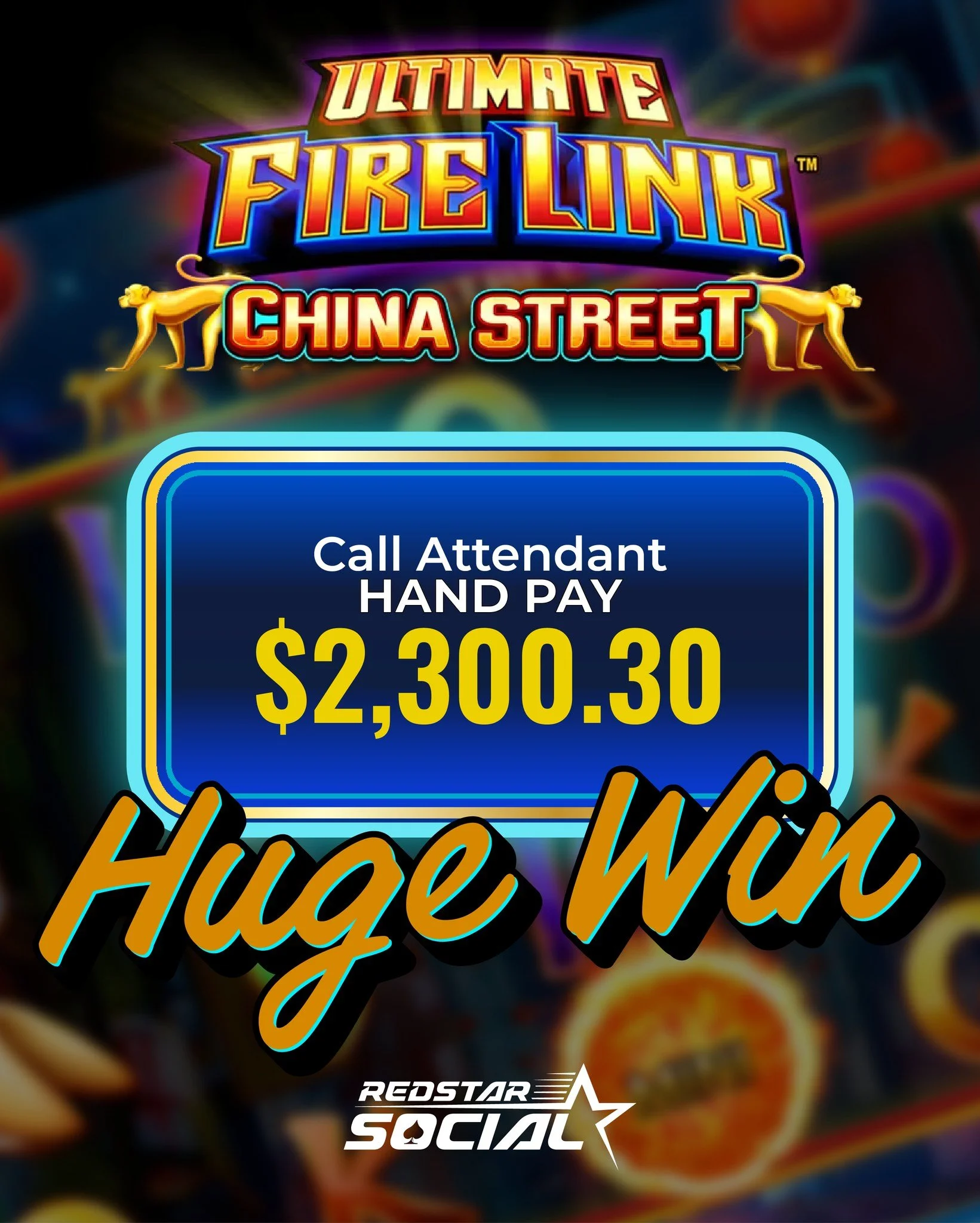 𝐇𝐔𝐆𝐄 𝐖𝐈𝐍: Congratulations to Paul, hitting $2,300.30 on the Ultimate Fire Link sweepstakes machine on December 26, 2025!

🔥 Multi-level progressive jackpots 
🔥 Teapots, lanterns &amp; fortune cookies 🥠
🔥 Wilds, fireballs &amp; free spins

