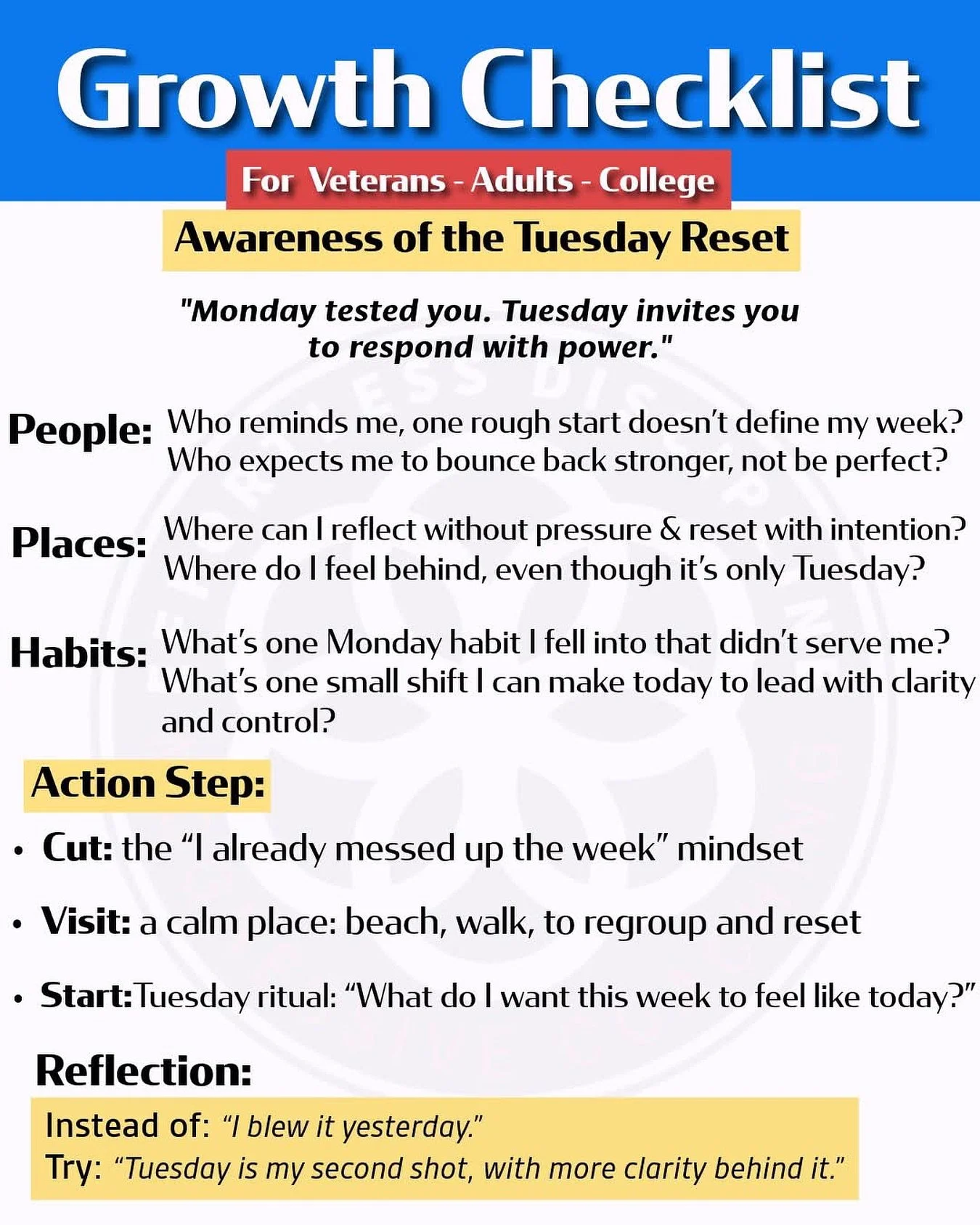 Tuesday is another day to start fresh, to start clear, and to start focusing on the overlooked details about yourself. #attention #tuesday #mindset #awareness