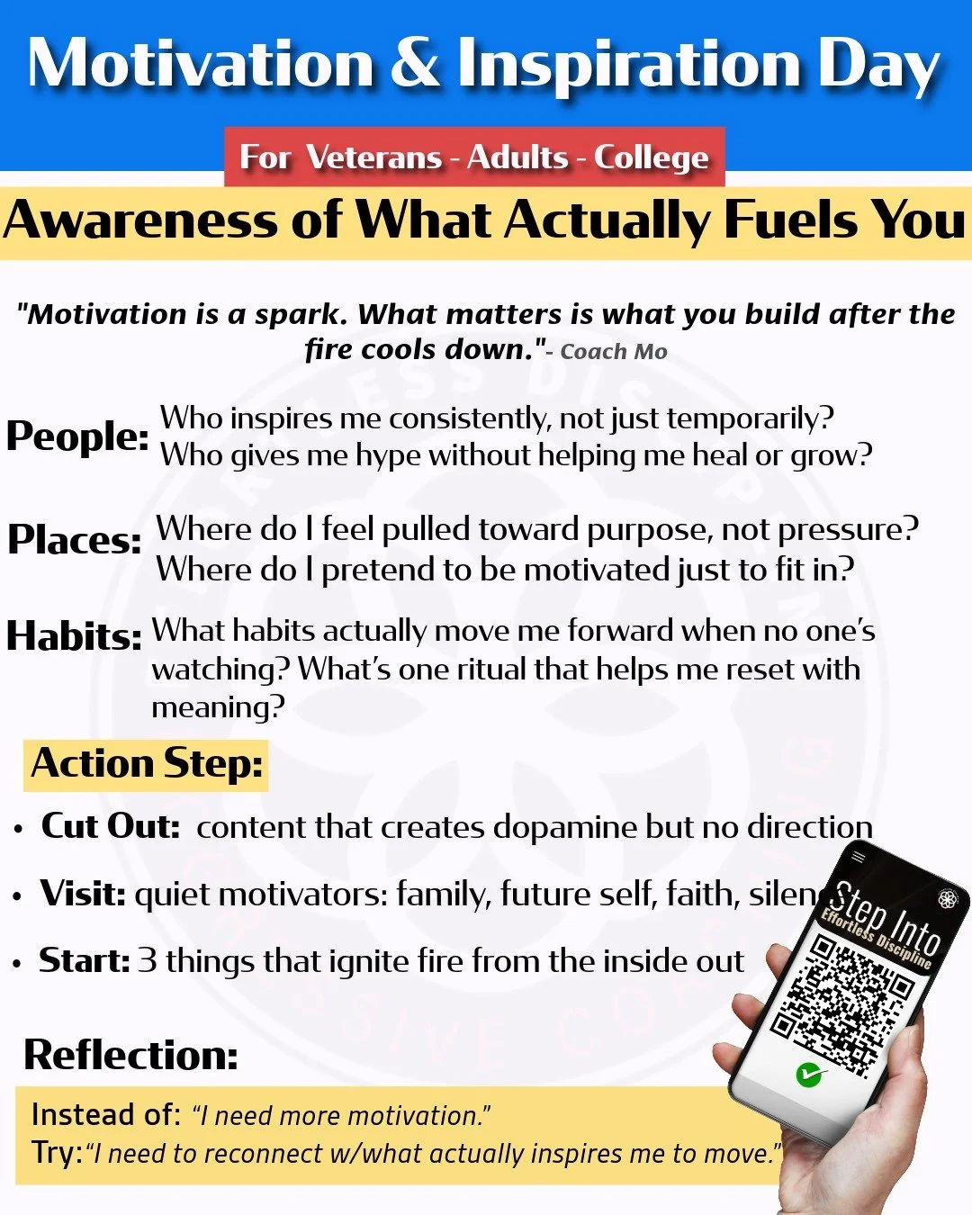Today is National Motivation &amp; Inspiration Day!! OWNIT 💪🧠

Free Life Coaching Courses: https://www.mogressive.com/life-coaching-exercises 

#NationalMotivationDay #InspiredToAct #CoachMoMindset #FuelOverFlash #PurposeNotHype #MogressiveMovement