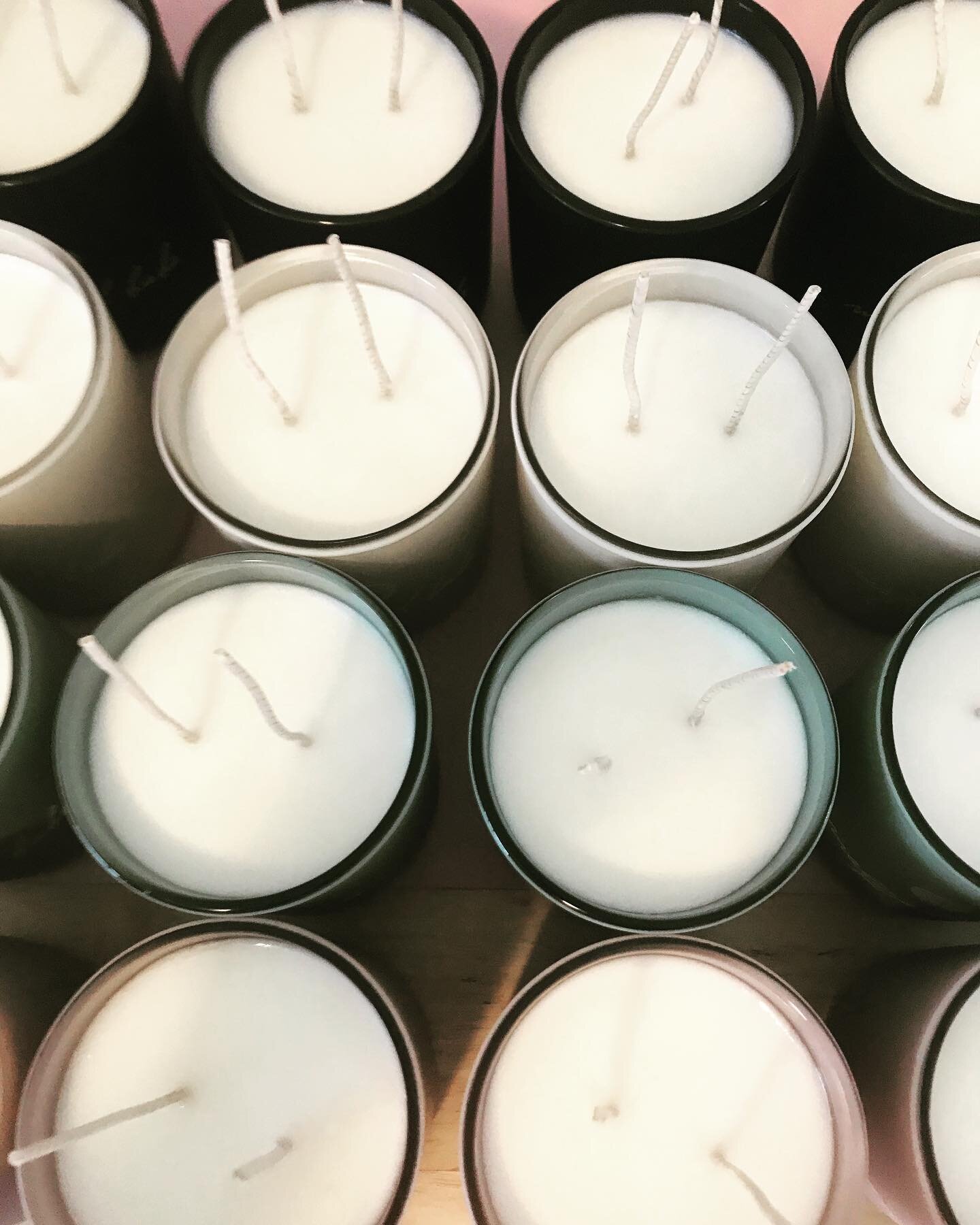 Signing off for the weekend for a little R&amp;R. Which in candle world means letting them cure before we trim &amp; package for our launch next week! See ya soon, babes ✌🏽