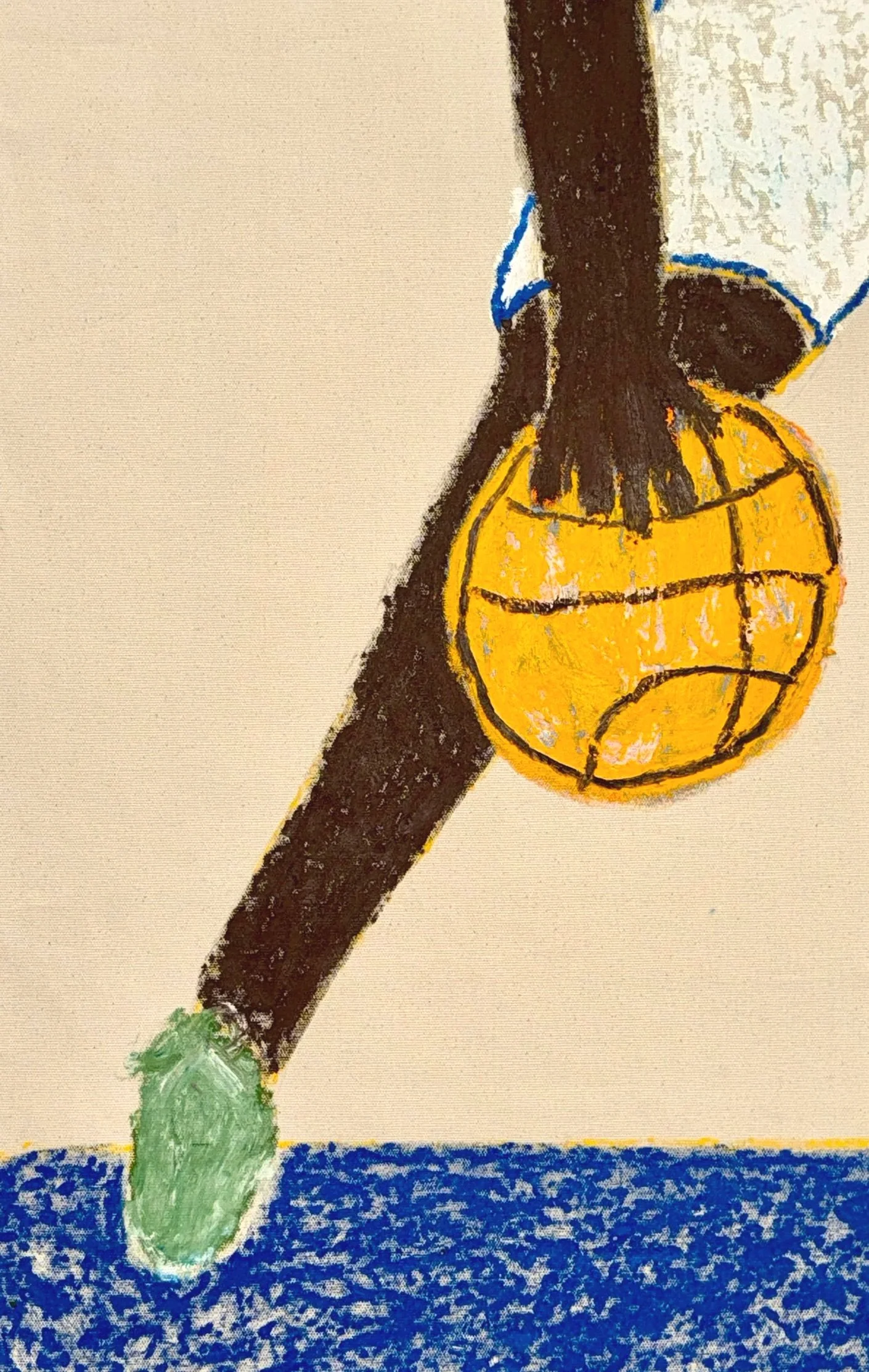 (SOLD) basketball fragment, 71 x 54 cm, oil on raw canvas