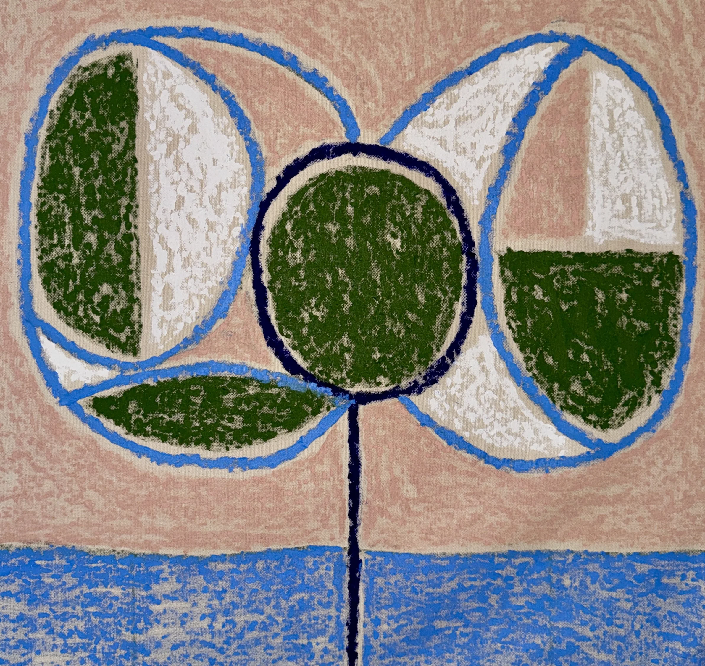 lille blomst, 55 x 60 cm, oil on raw canvas