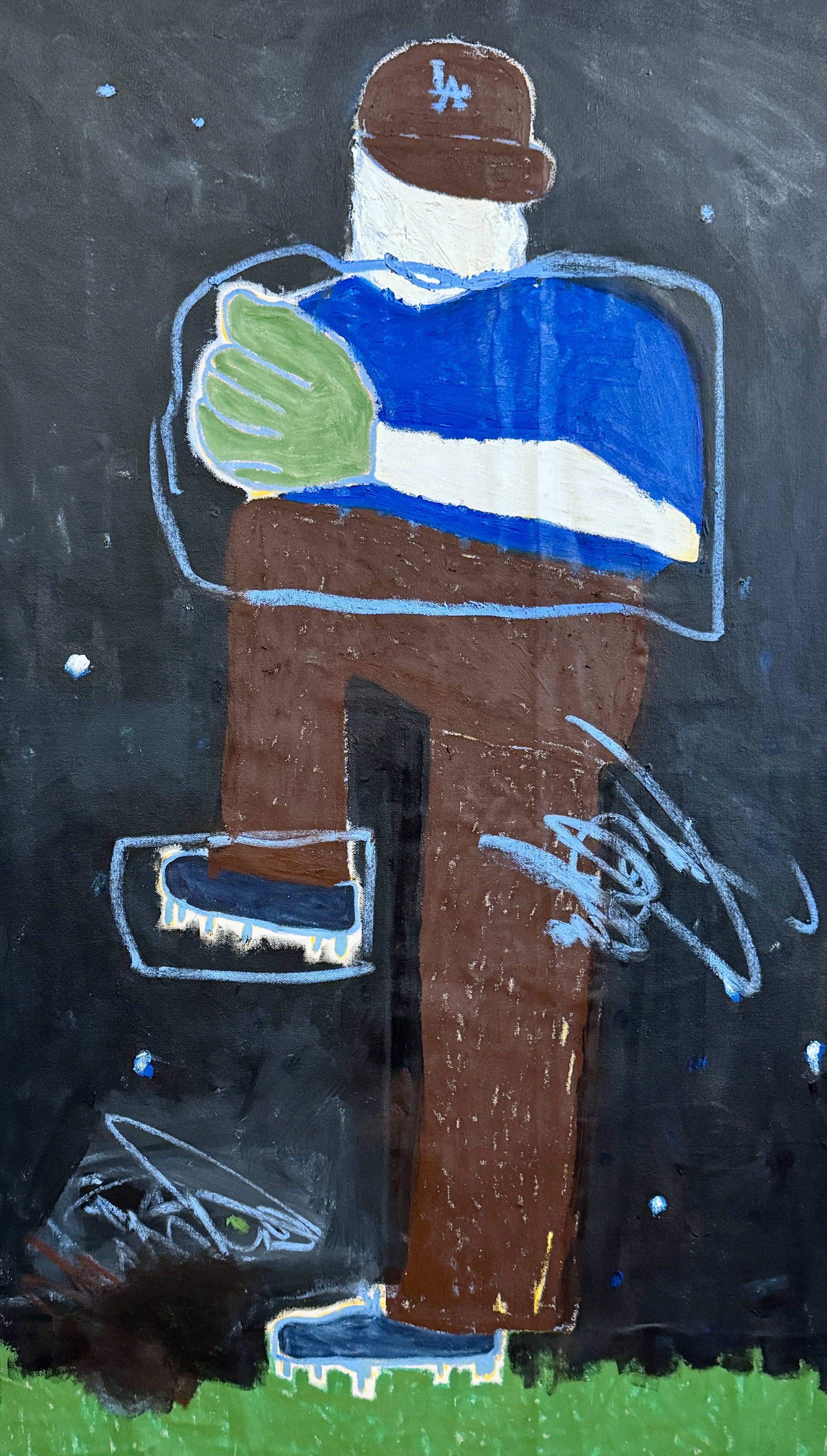 pitcher, 135 x 80 cm, oil and acrylic on raw canvas