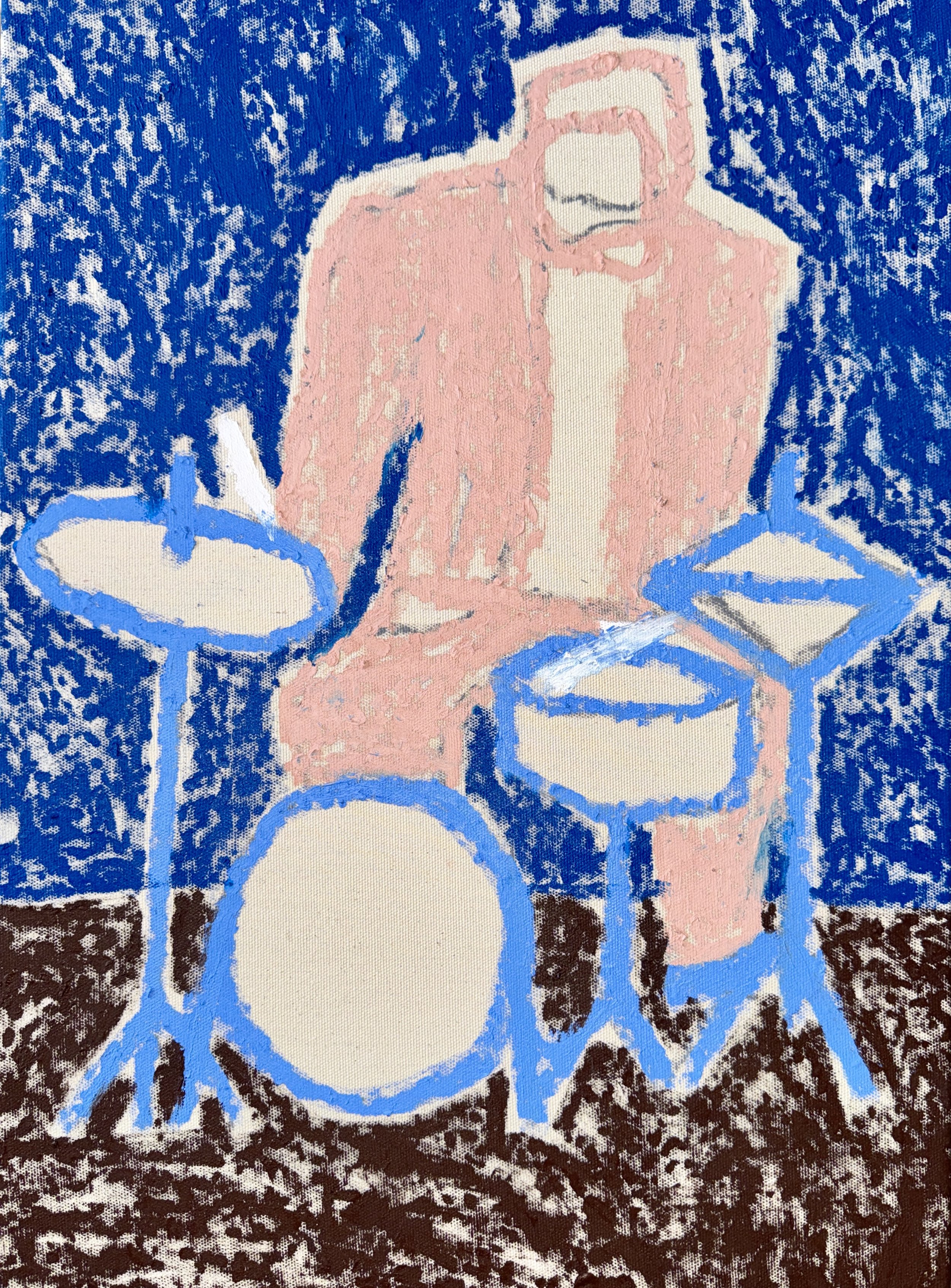 trommeslager, 60 x 44 cm, oil on raw canvas