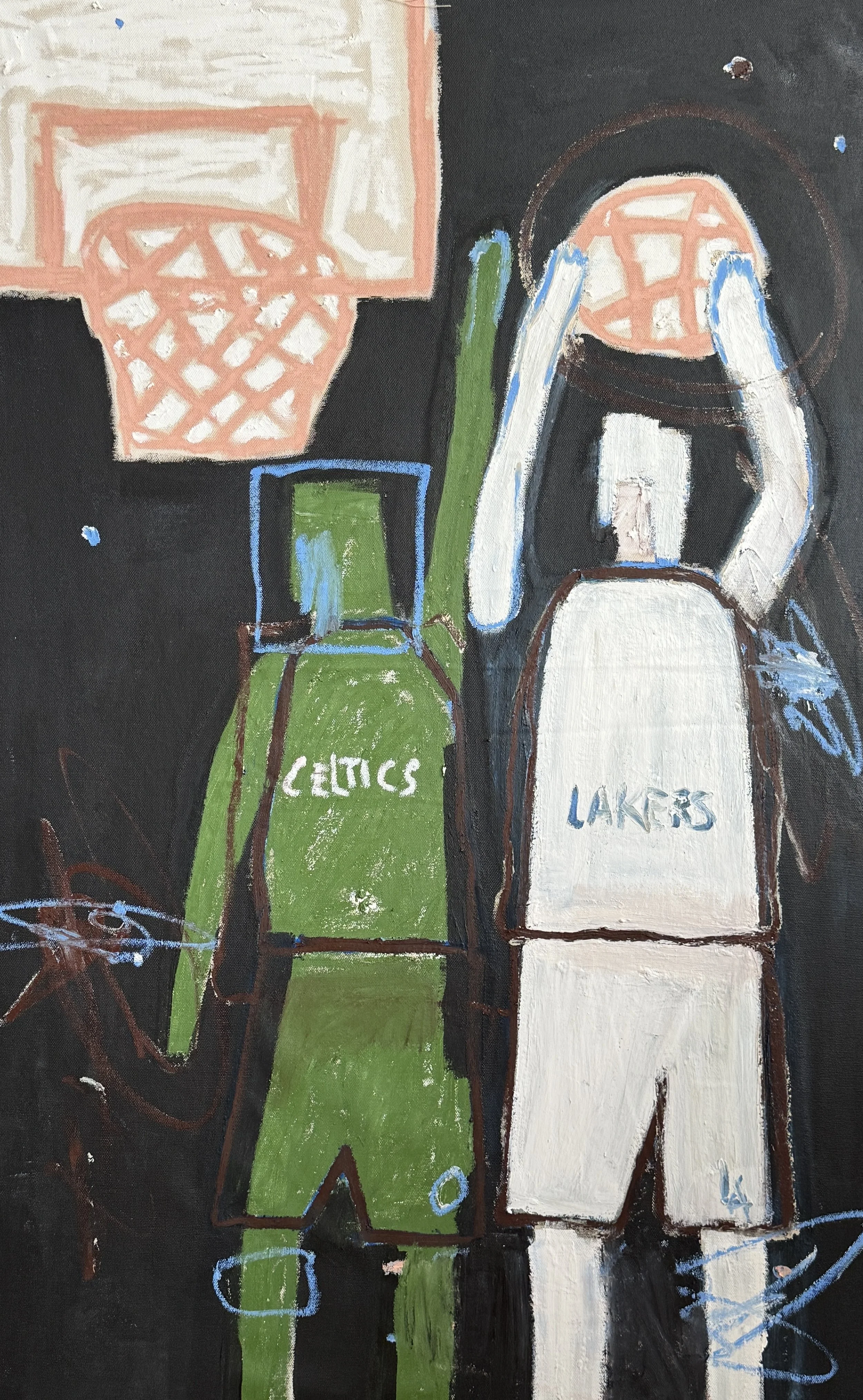 bird and magic, 110 x 68 cm, oil and acrylic on raw canvas 