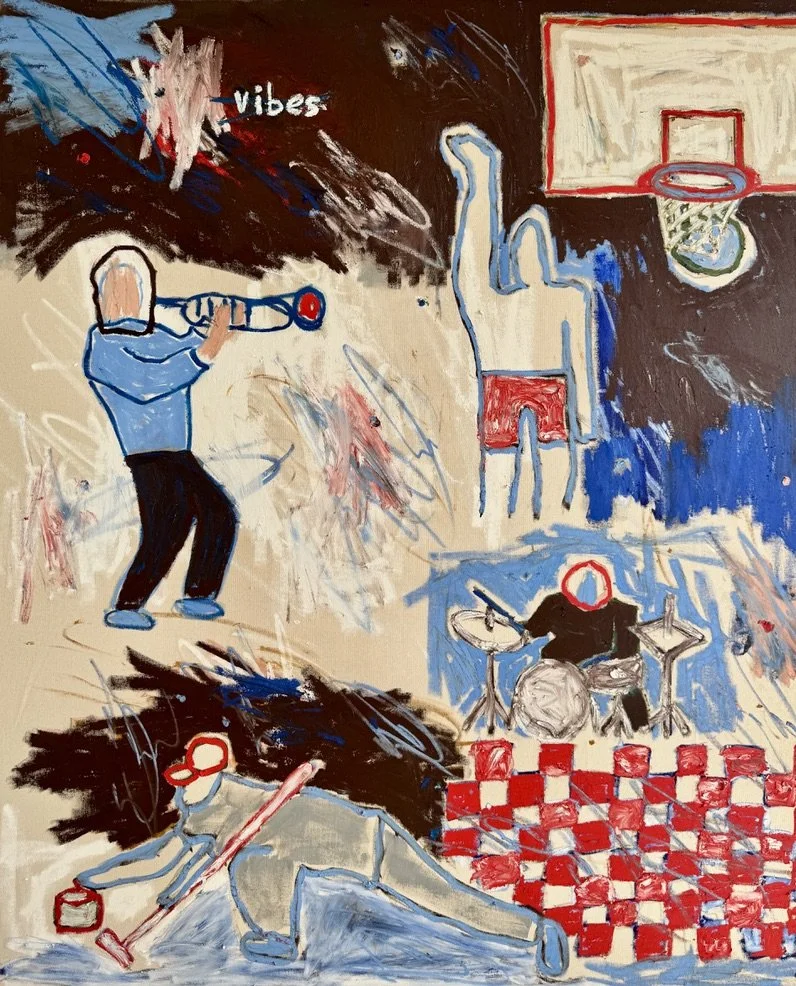 (SOLD) vibes, 137 x 110 cm, oil and acrylic on raw canvas 