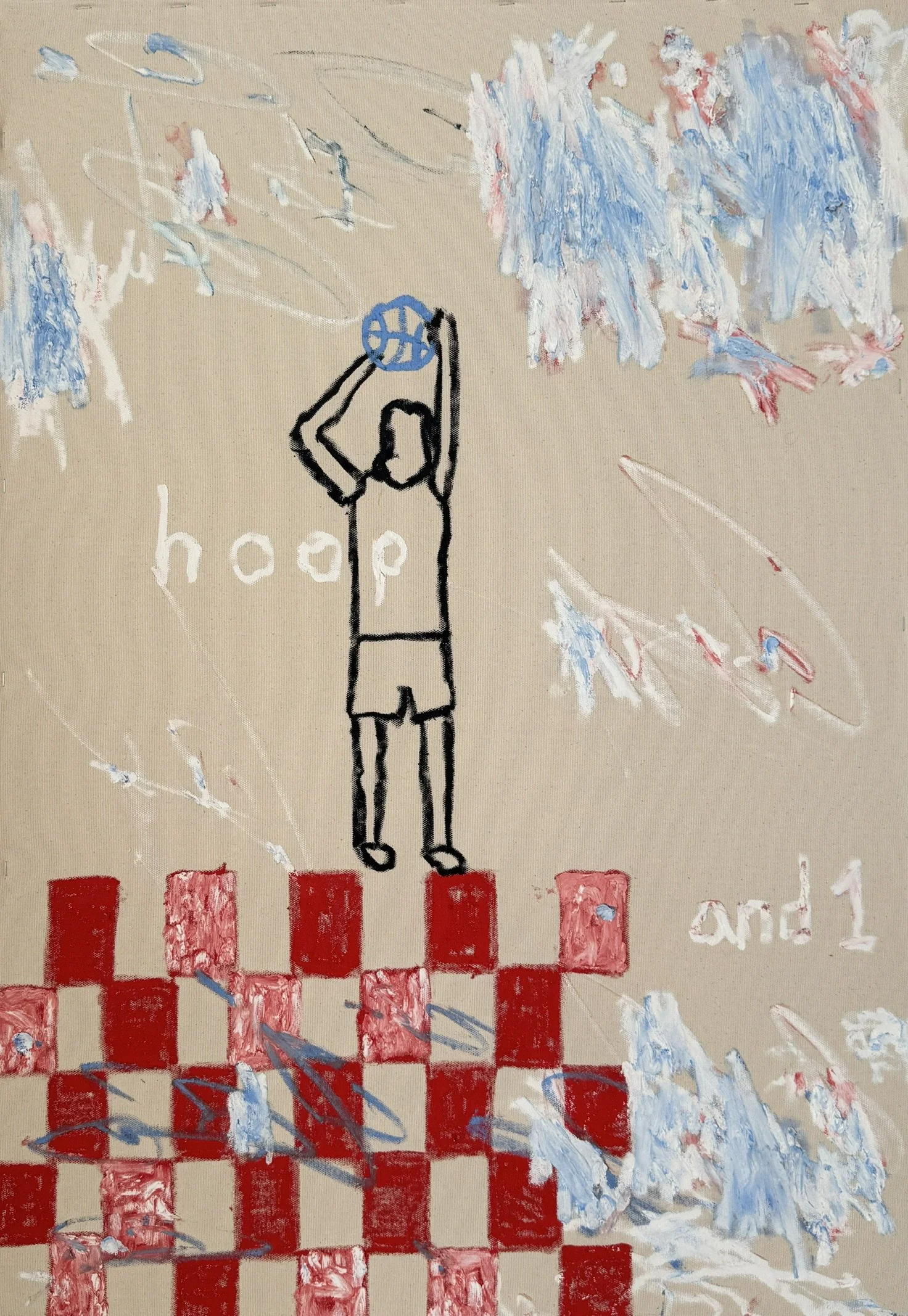 and 1, 100 x 70 cm, oil on raw canvas