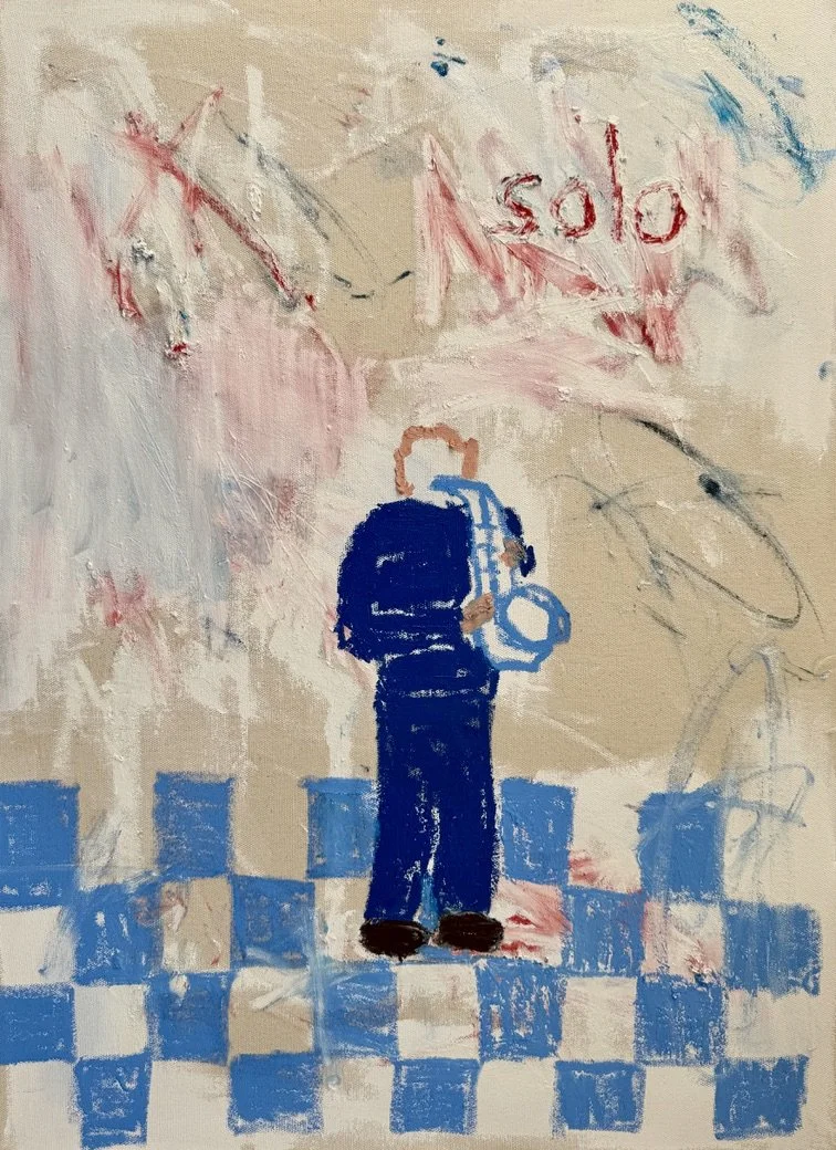 (SOLD) solo, 70 x 50 cm, oil on raw canvas