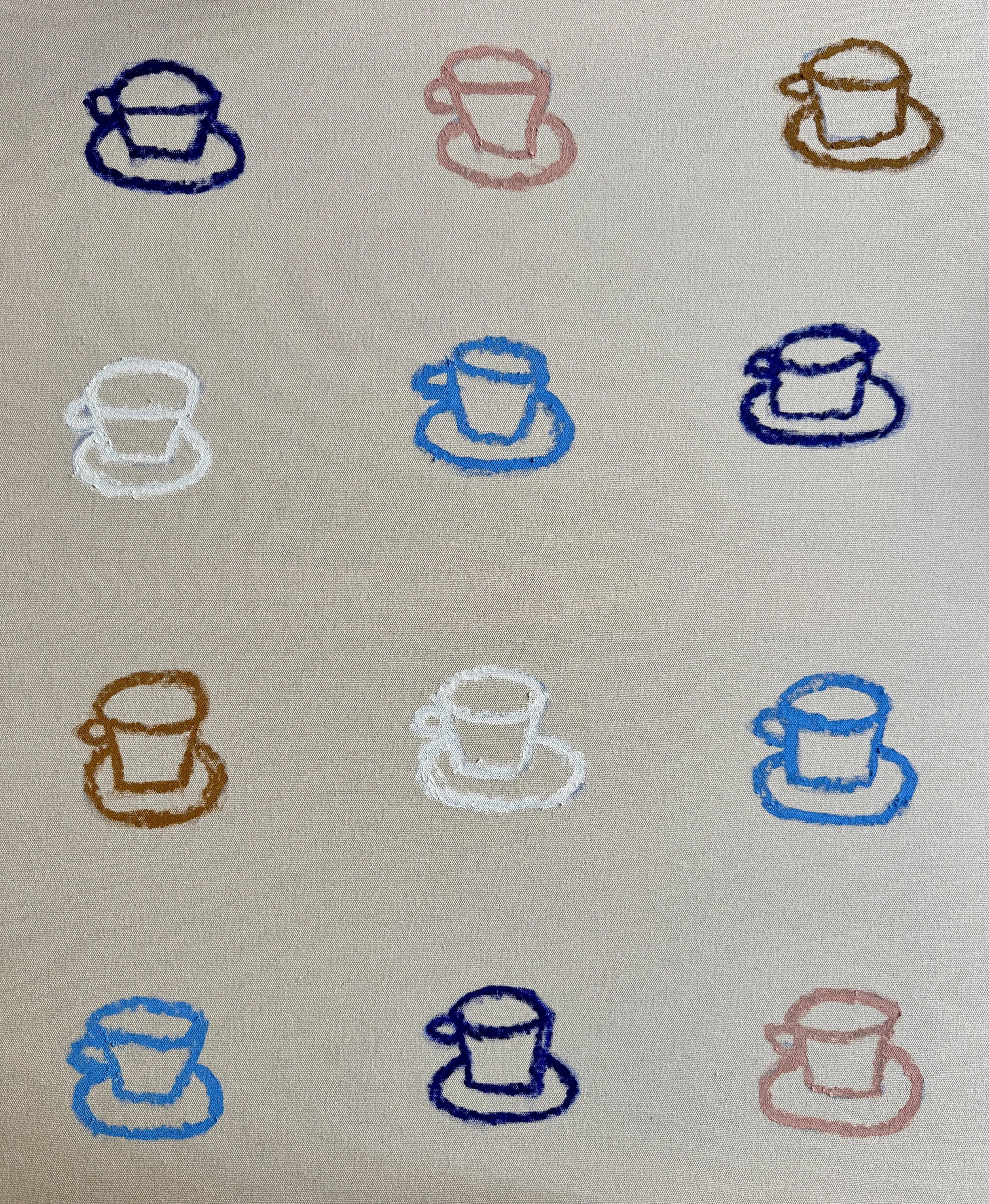 eftermiddagskaffen, 87 x 72 cm, oil on raw canvas