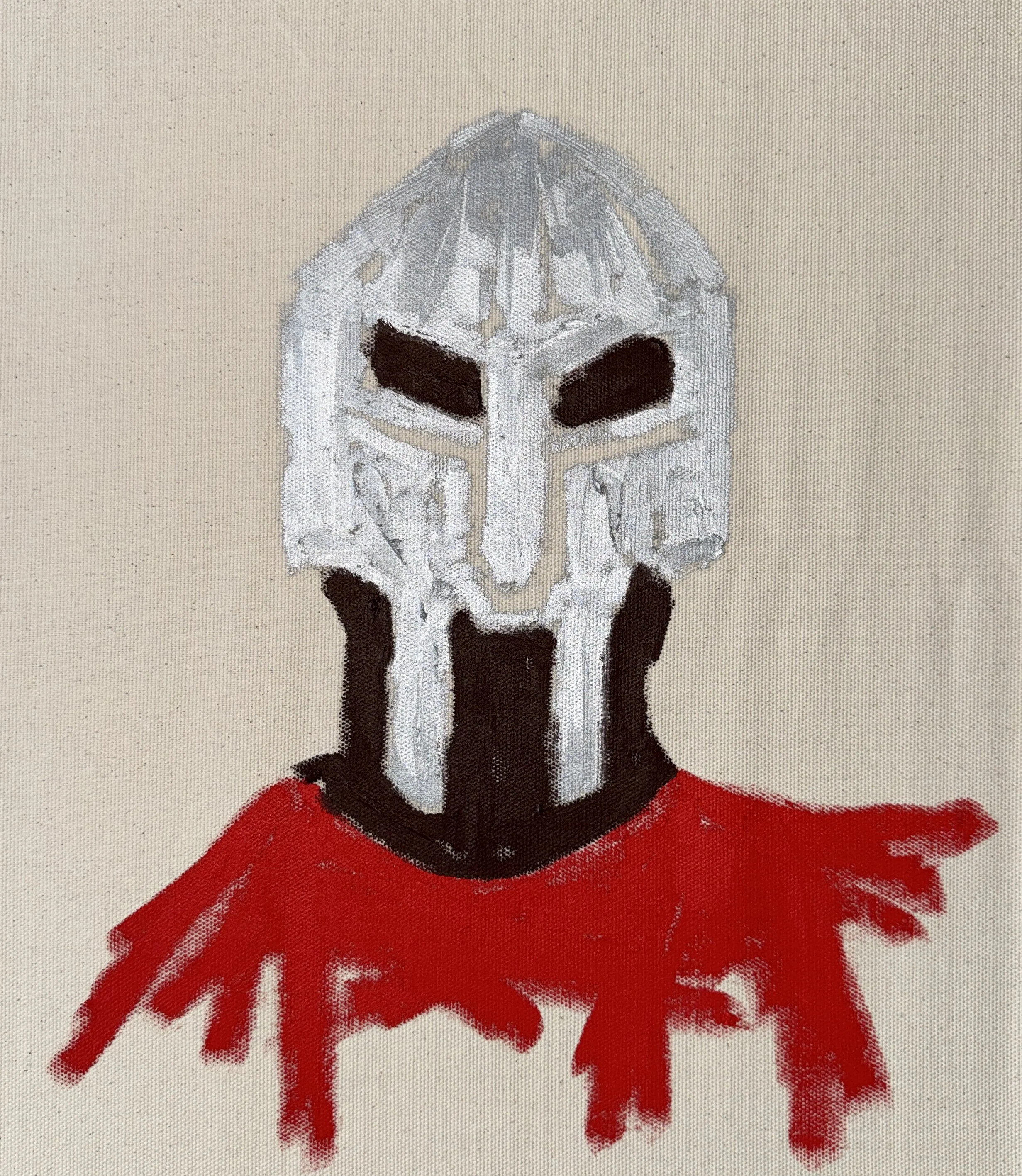 doom, 43 x 36 cm, oil on raw canvas 