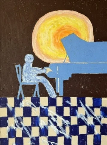 sunset solo (grand), 70 x 50 cm, oil on raw canvas