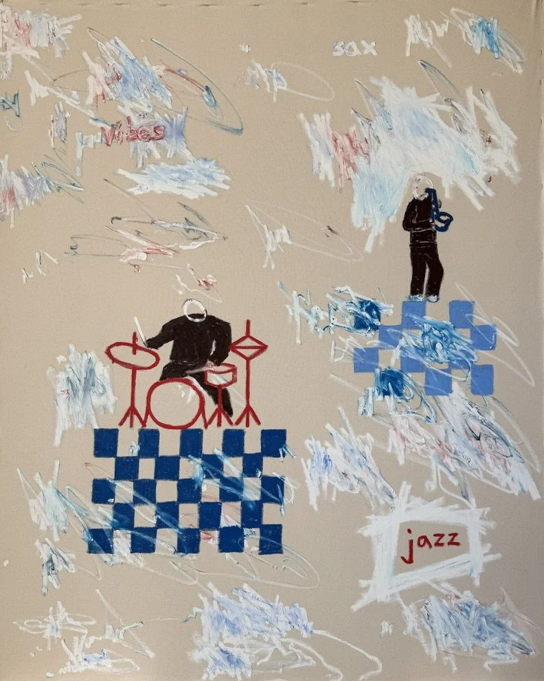 jazz, 150 x 120 cm, oil on raw canvas