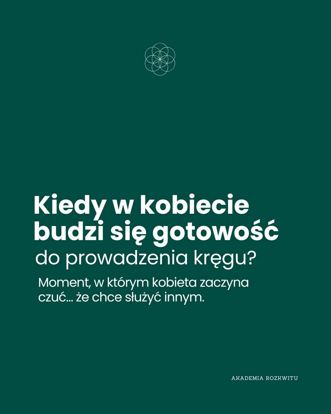 Etap KRĄG to piękny moment przejścia:� 
z własnej transformacji &rarr; do prowadzenia transformacji dla innych.�
To tu rozwija się Twoja misja.

Chcesz budować sw&oacute;j krąg? 
Dołącz do nas - lik znajdziesz w Bio. 

@akademiarozkwitu

Rozw&oacute;