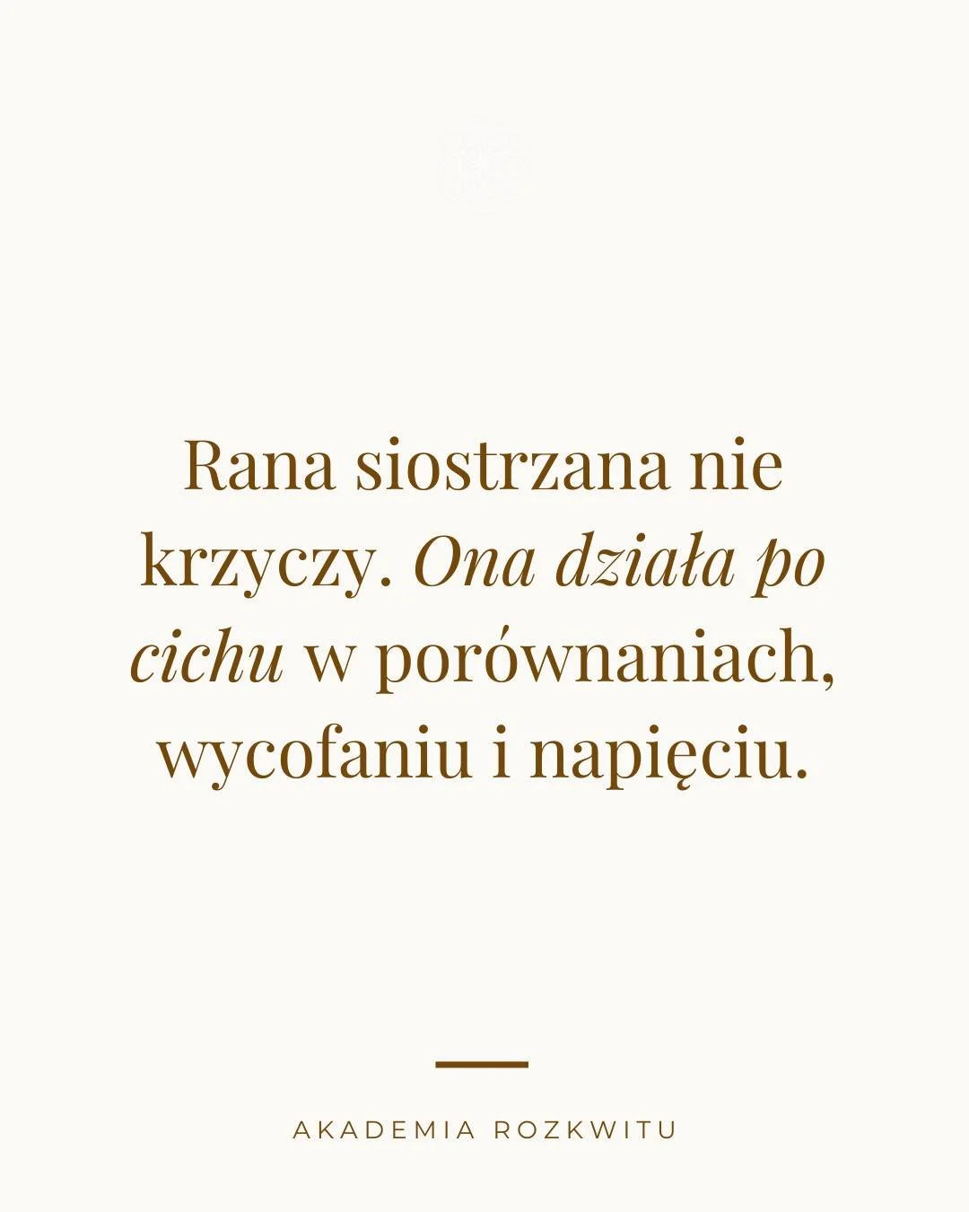 To nie zawsze jest otwarty konflikt.

Często to subtelne:
zamknięcie, dystans, brak zaufania.

I właśnie dlatego tak trudno to zobaczyć.

@akademiarozkwitu

Jeśli czujesz, że ten temat Cię dotyka 
nie musisz zostawać z tym sama.

W bio znajdziesz:
🌸