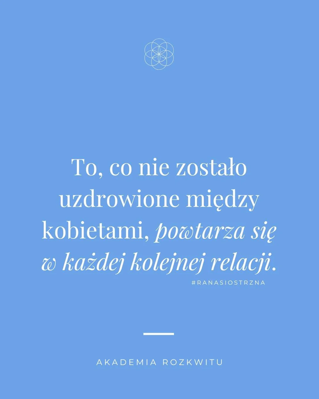 Inna grupa. Inna sytuacja.
Ale ten sam schemat.

@akademiarozkwitu

Jeśli czujesz, że ten temat Cię dotyka 
nie musisz zostawać z tym sama.

W bio znajdziesz:
🌸 bezpłatny workbook do pracy z Raną Siostrzaną
🌸 oraz prowadzony proces, kt&oacute;ry po