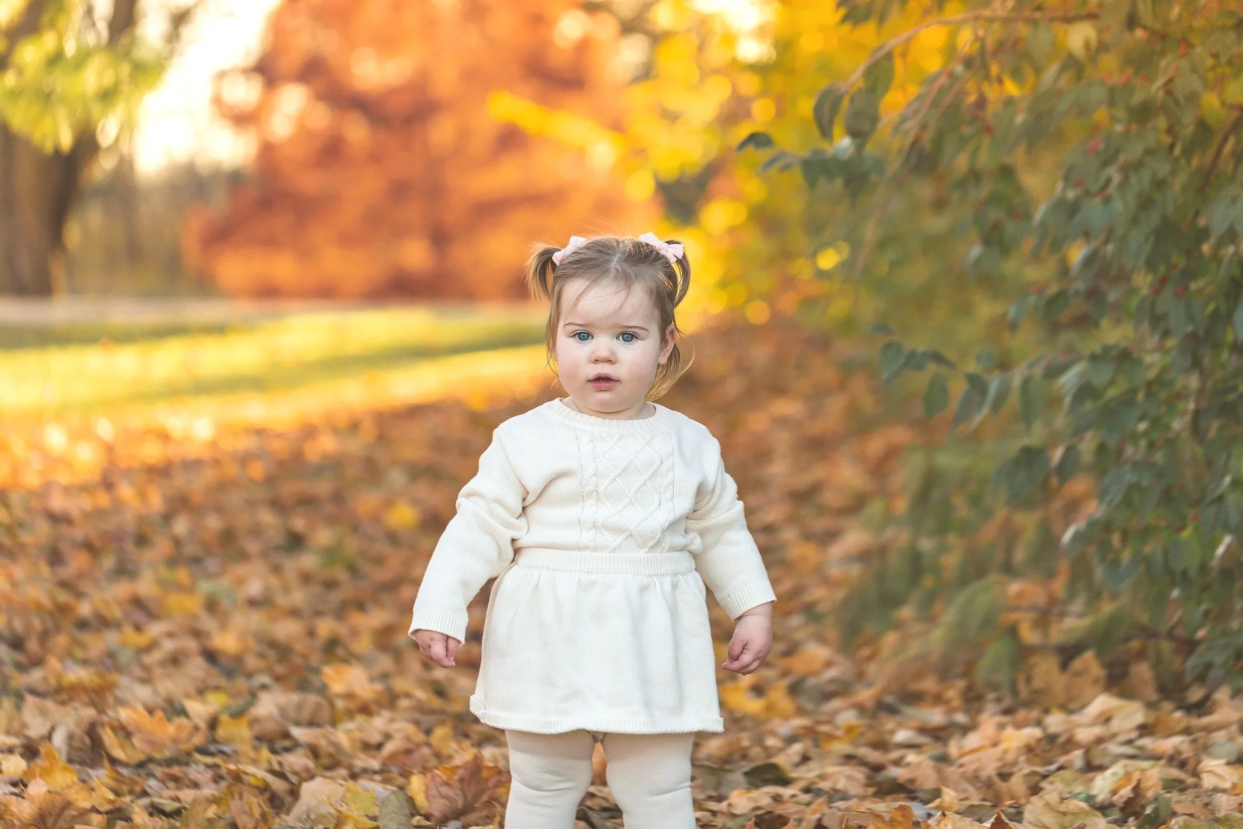 One year photo during a family photo session in Naperville, IL.