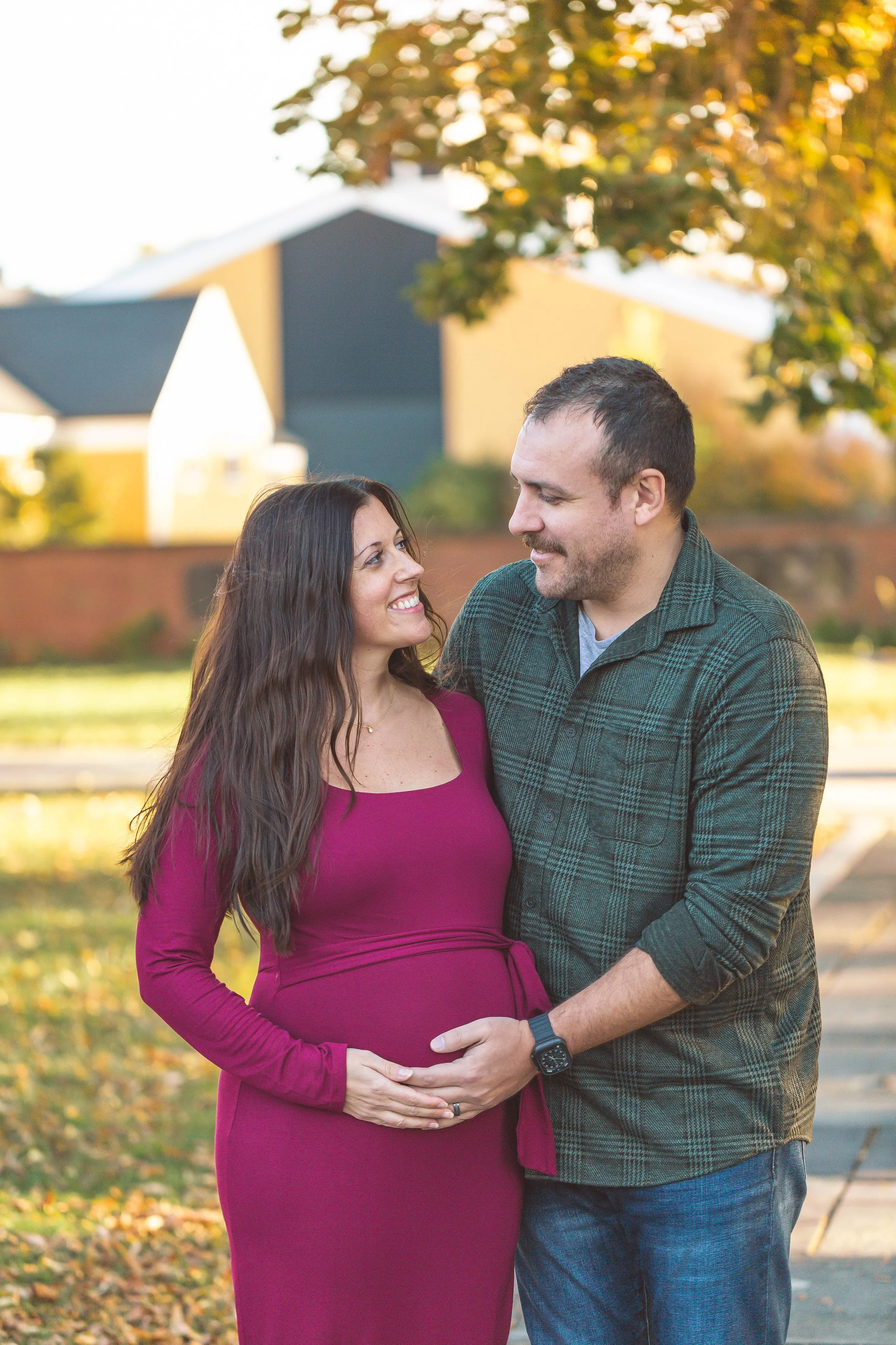 Photo of expecting mom at a maternity photo shoot with Heidi Aubin, maternity photographer in Wheaton, IL.