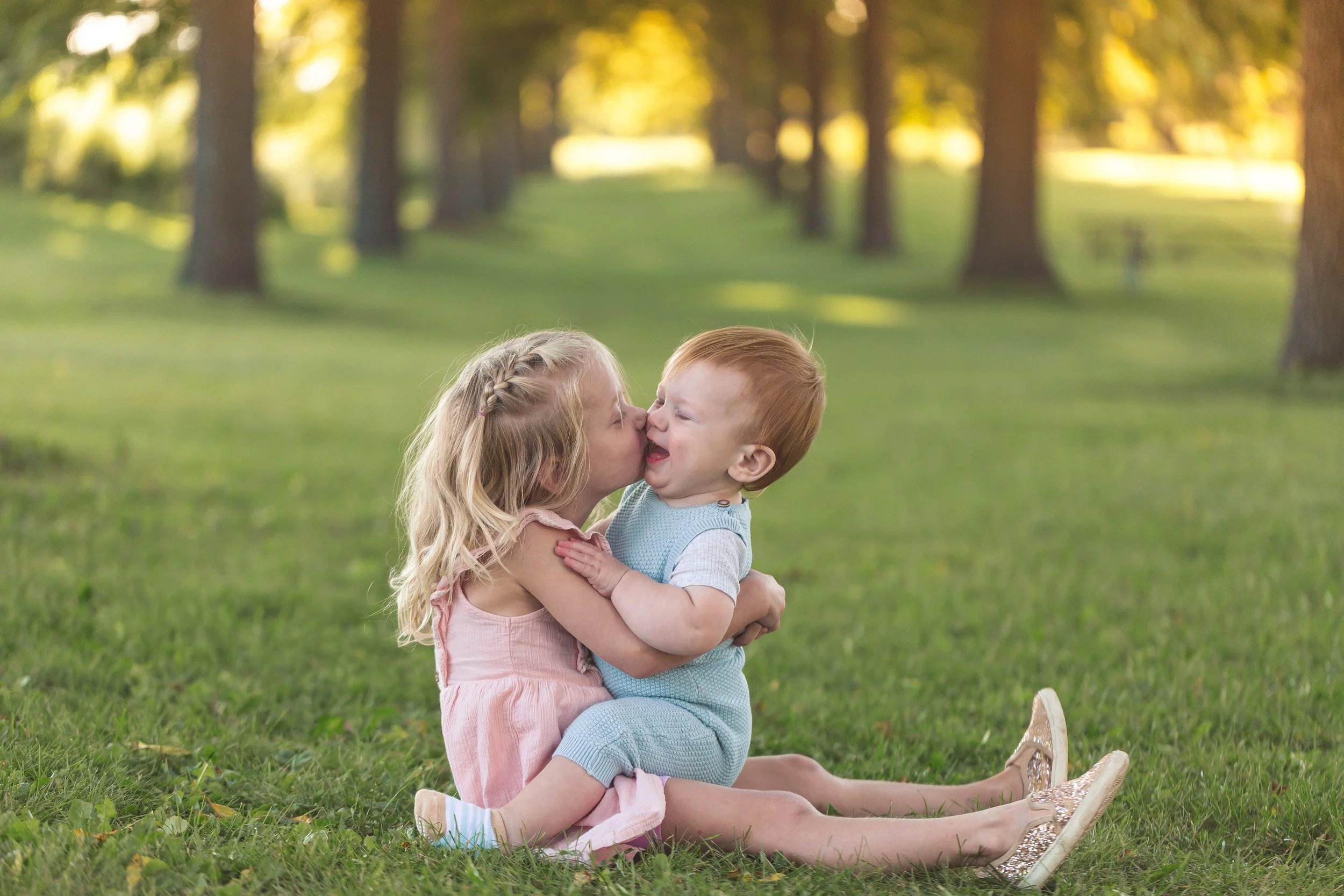 A photo of a child at a mini family photo shoot in Downers Grove, IL. Photographed by Heidi Aubin, family portrait photographer. 