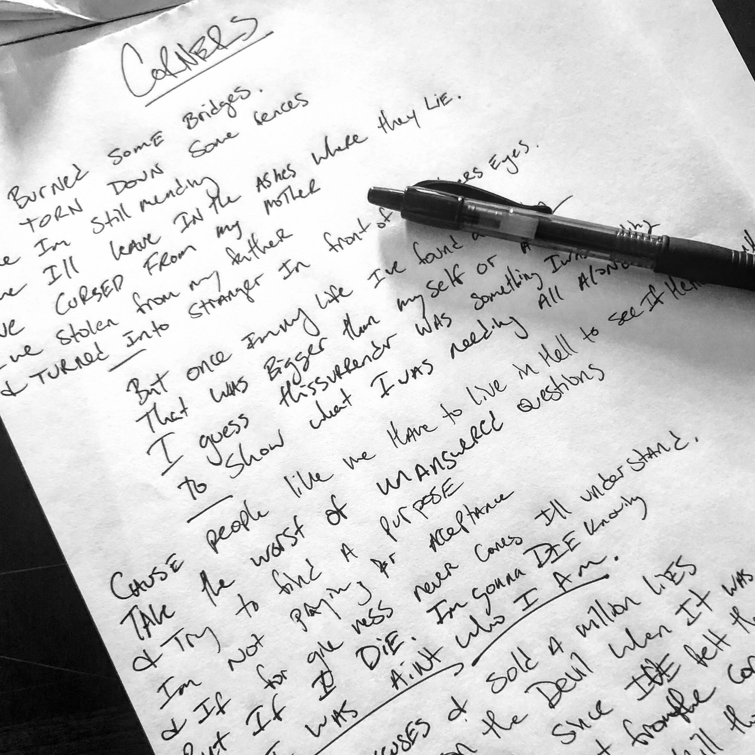 Handwritten Lyrics