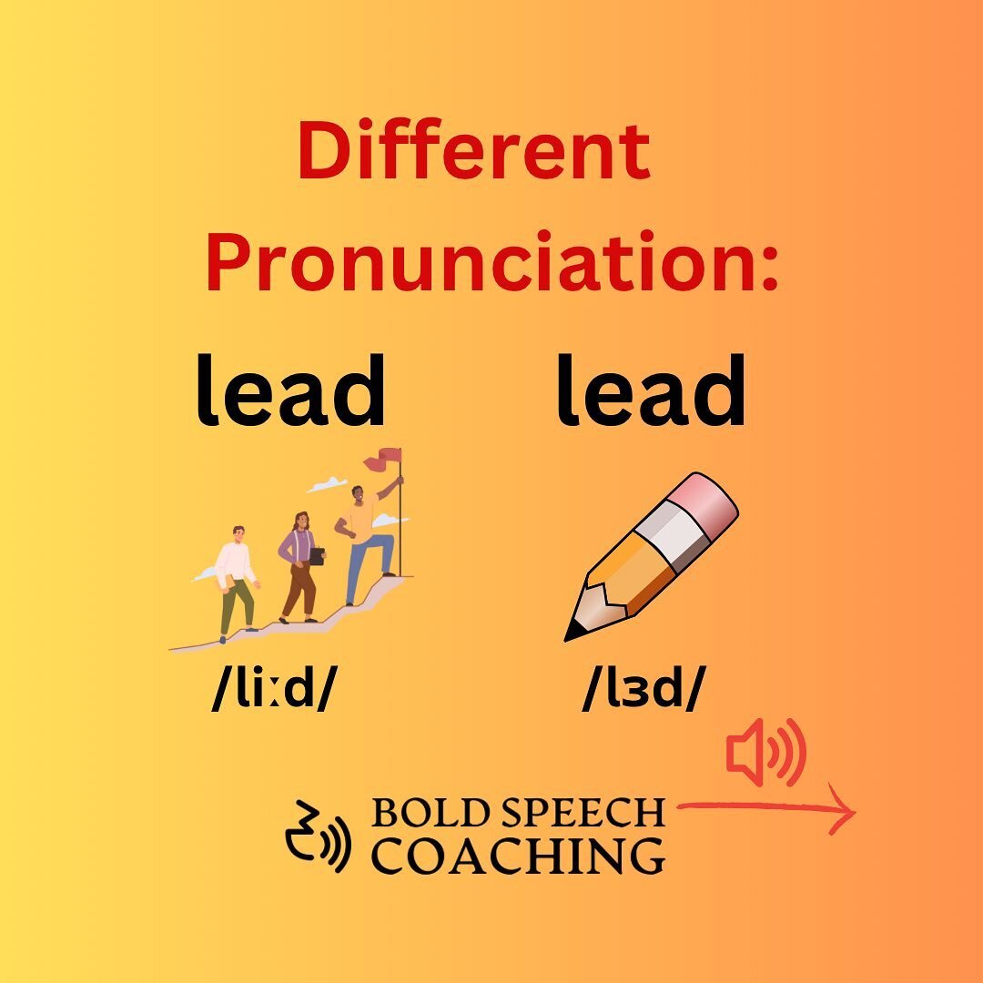 Lead vs Lead: Same spelling, different pronunciation #pronunciation #accentreduction #accenttraining #speakconfidently #clearspeech #lead #americanaccent