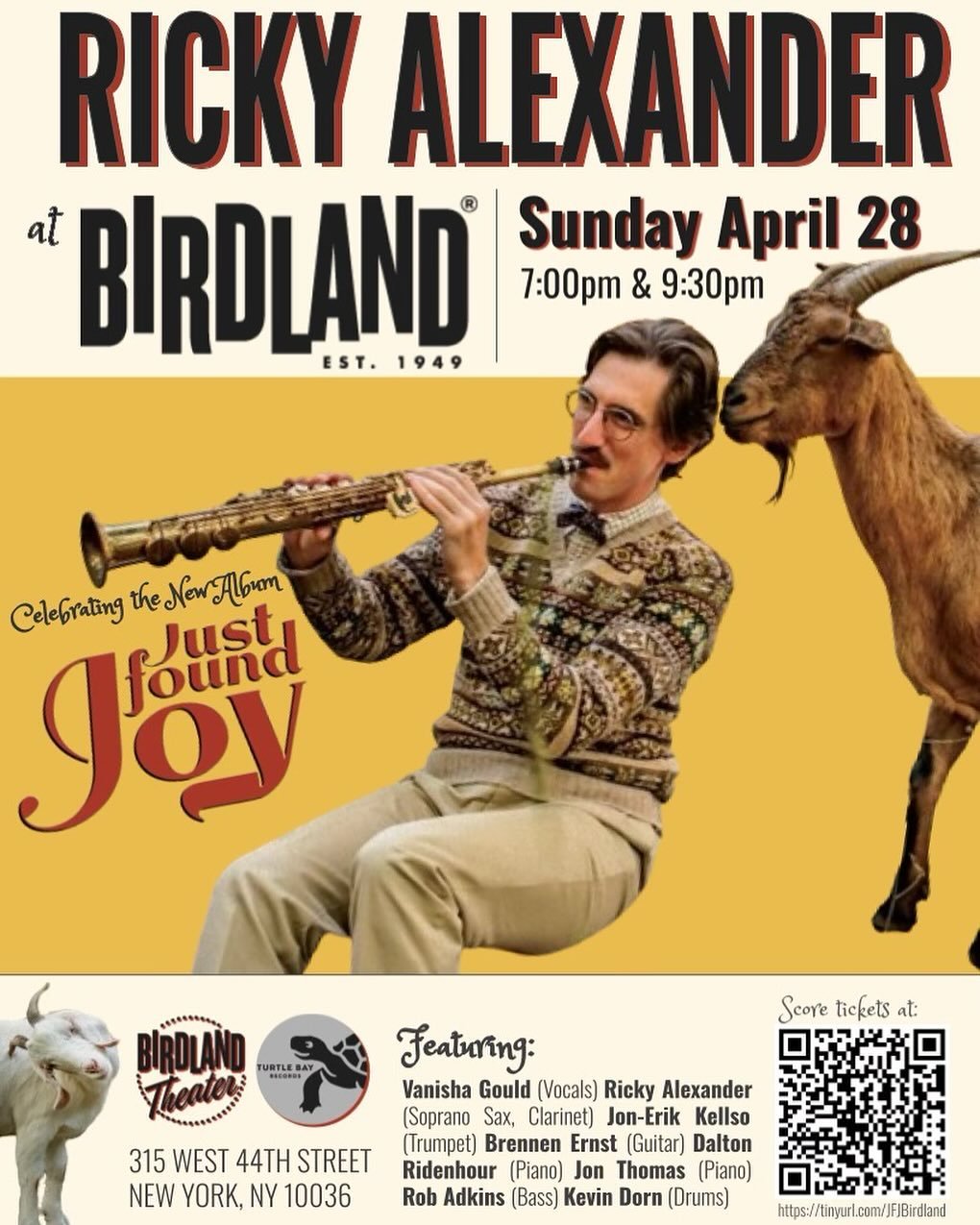 A save the date we actually want! Join @rickyajazz Sunday April 28th at the Birdland Theatre for a night full of smiles! Trust us, you don&rsquo;t want to miss this! 
.
.
.
.
#rickyalexander #turtlebayrecords #liveperformance #jazzprodigy #jazzmusici