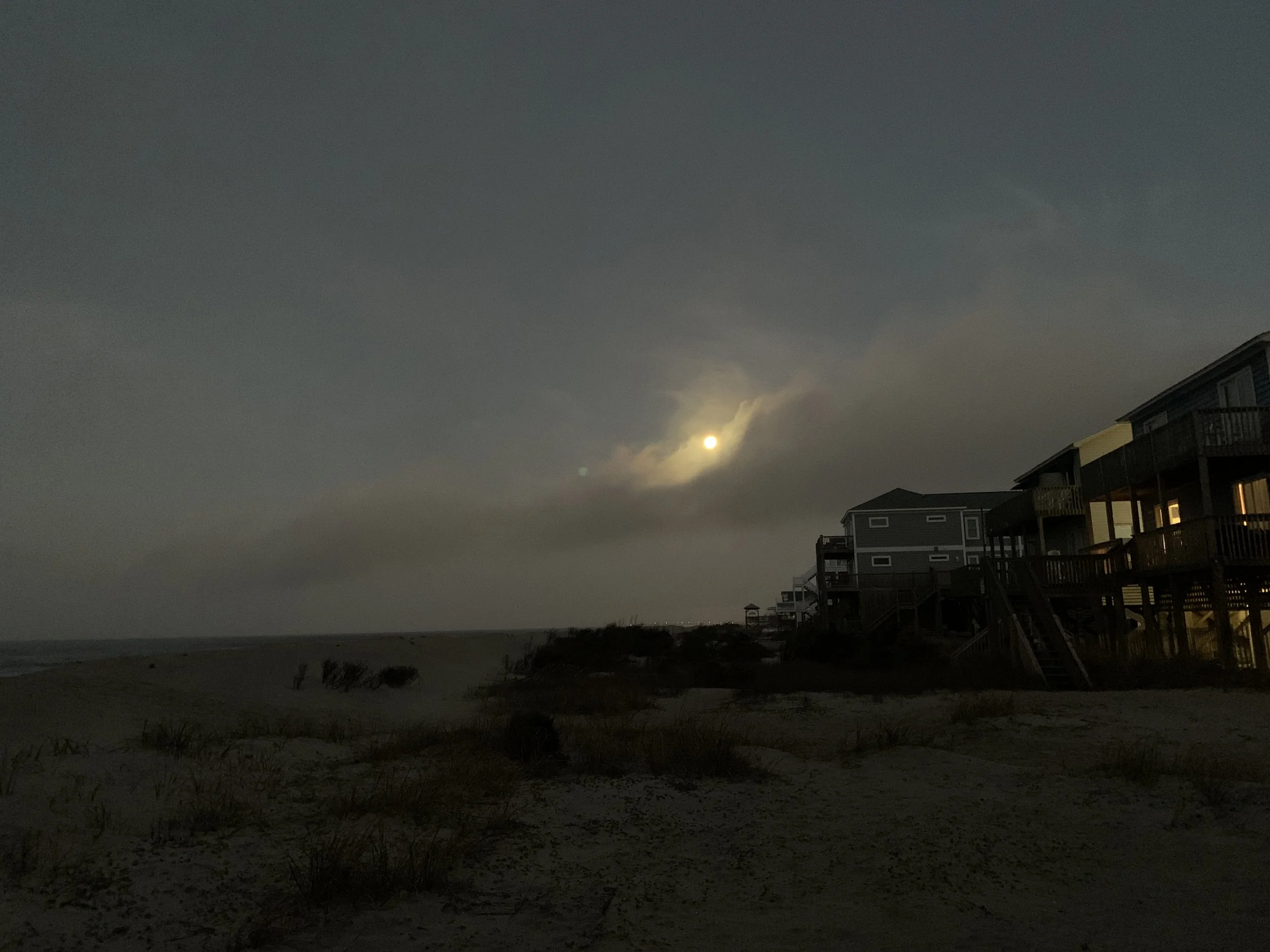 Snow Moon.  Oak Island, North Carolina.  February 2021