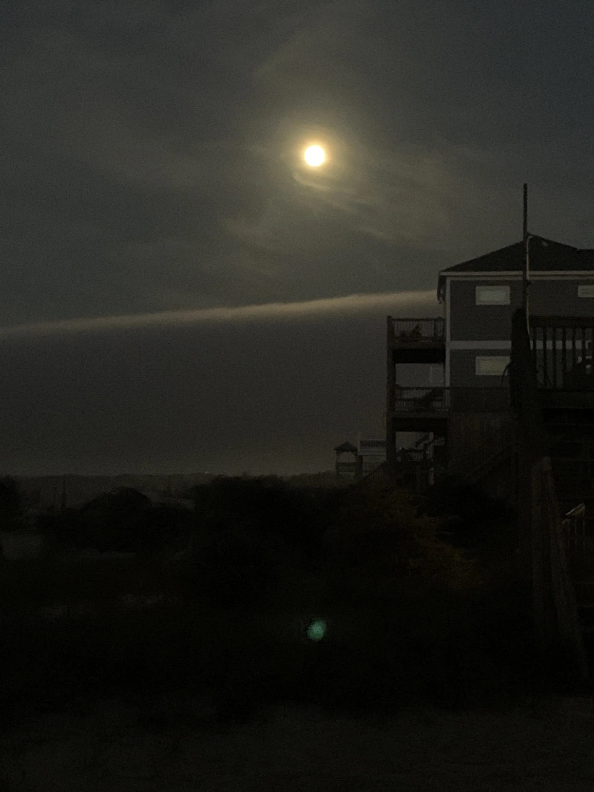 Snow Moon.  Oak Island, North Carolina.  February 2021