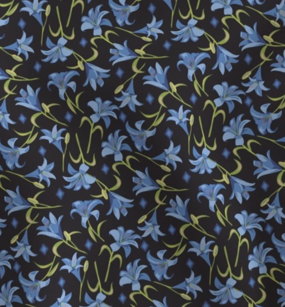 Blue Lilies on Black