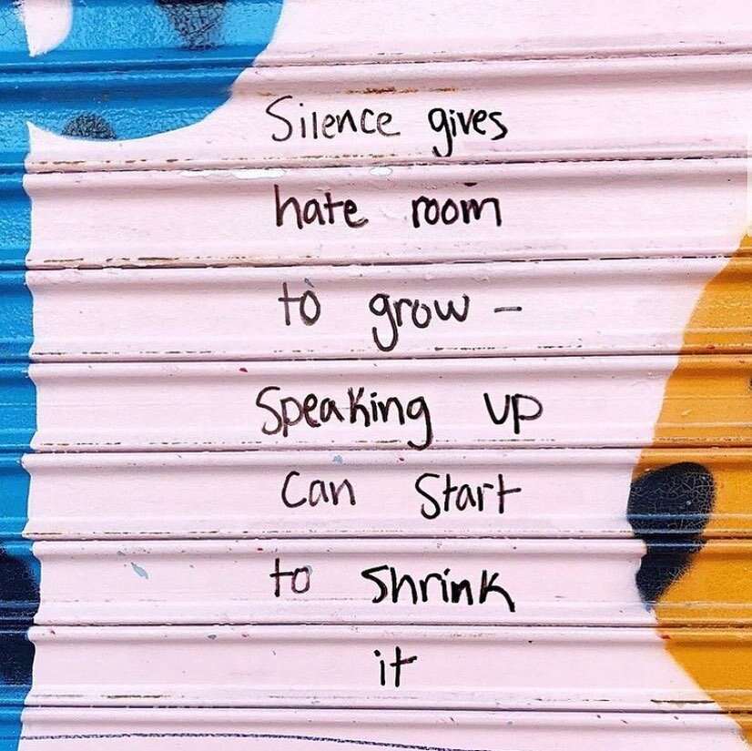 The longer we stay silent, the longer we go about our day ignoring what's ignoring on, the longer we don't take the time to educate ourselves, the longer we don't have the uncomfortable conversations..... The longer we are allowing hate crimes and ot