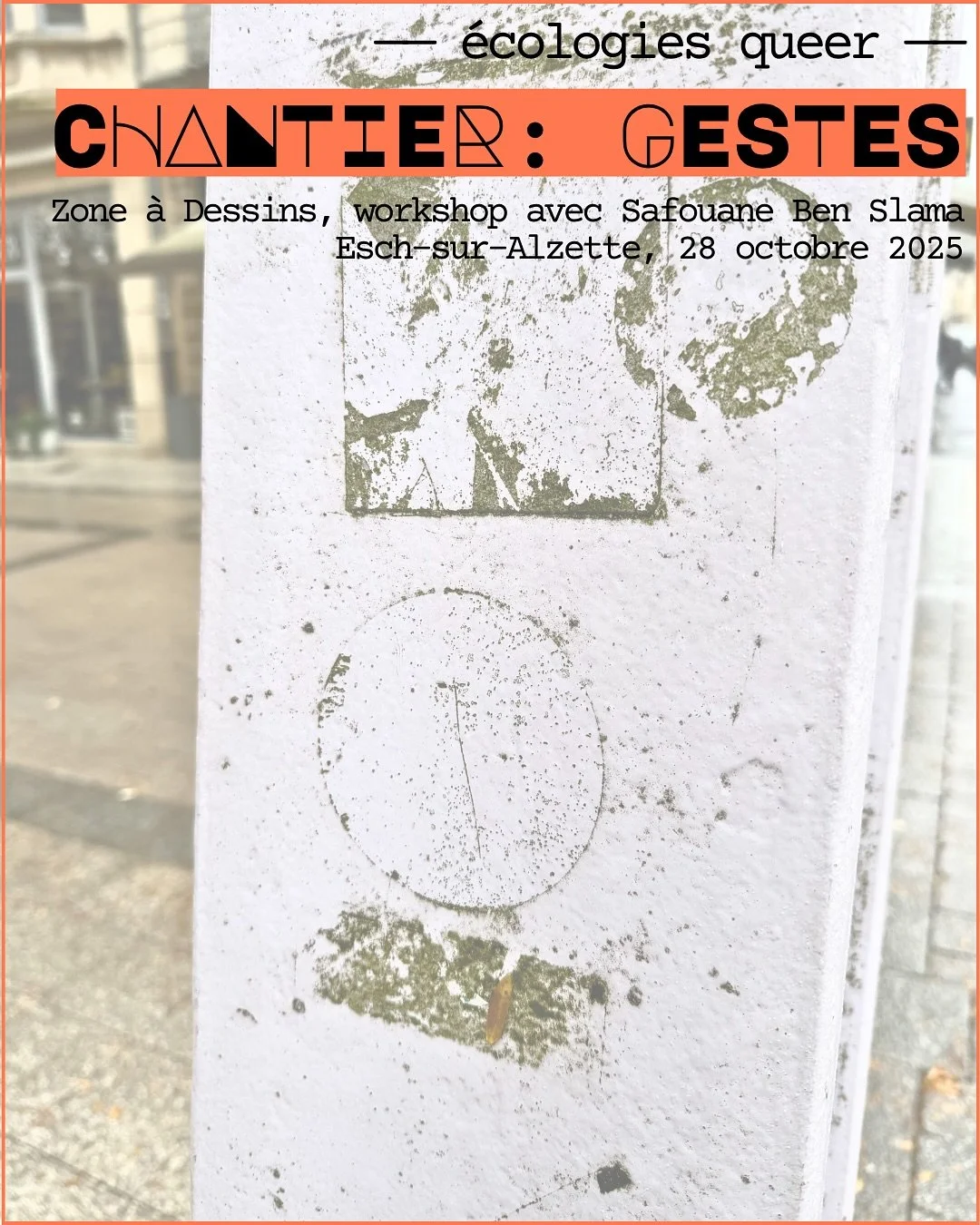 #écologiesqueer
— CHANTIER: GESTES —
Zone à Dessins, workshop de @safouanebenslama 2025
Ces gestes de création ont été réalisés lors d’un #workshop offert par l’artiste franco-