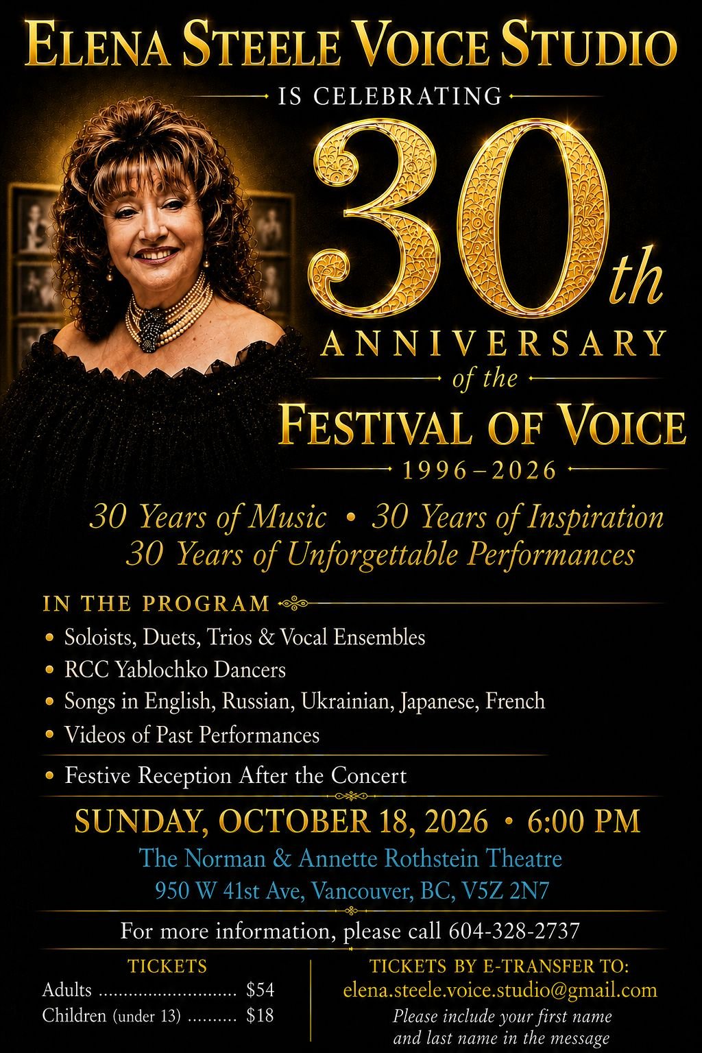 30th Anniversary of The Festival of Voice poster