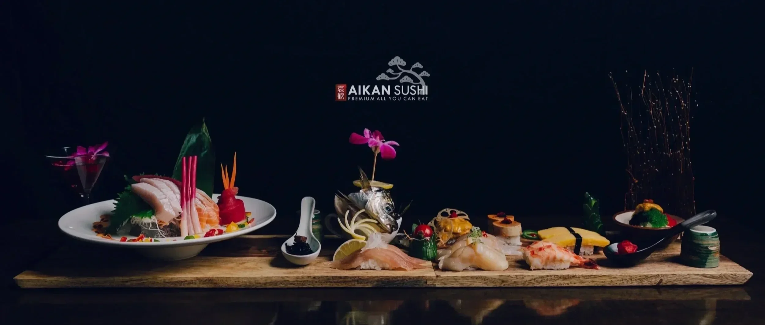 Platter with premium sushi and assorted sashimi.