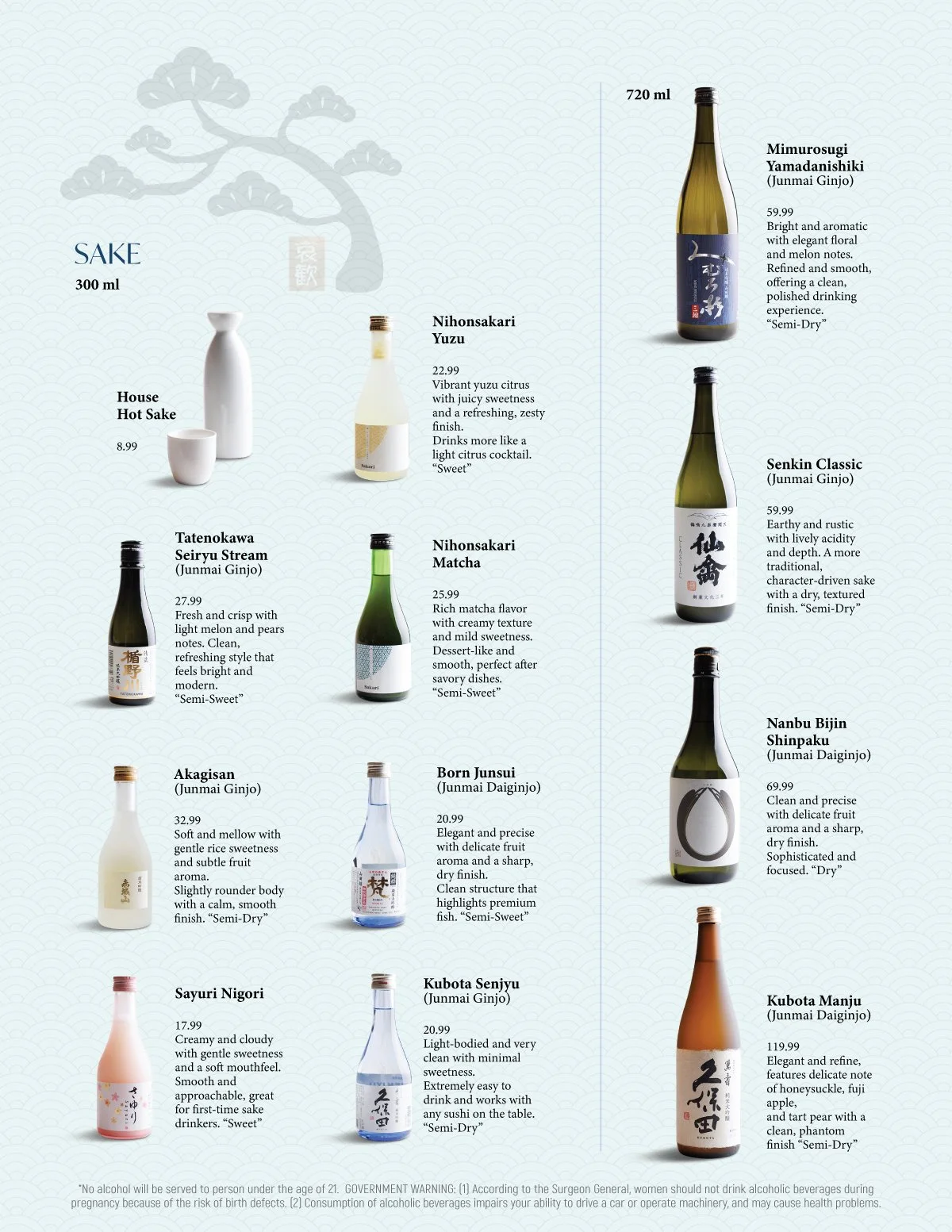 Sake Menu