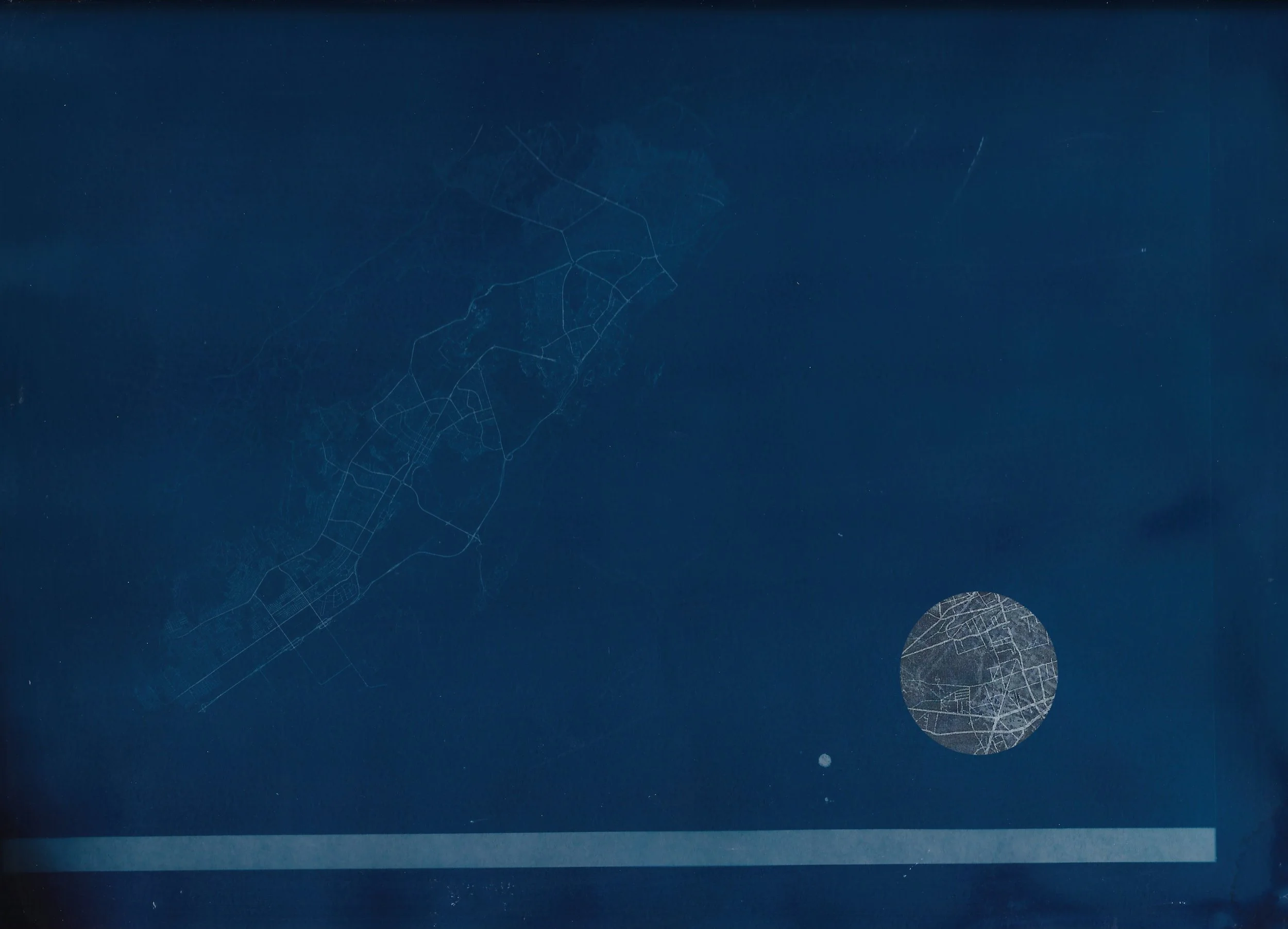 displacement a, cyanotype, 11x8.5"