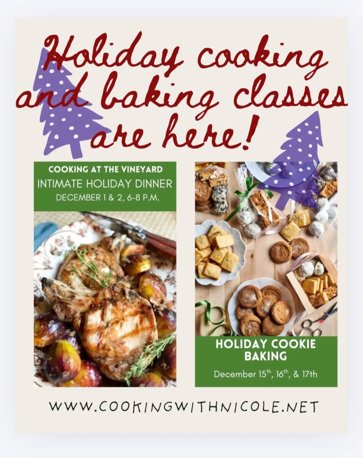 December cooking and baking classes are here, and we&rsquo;re filling the kitchen with festive flavors, a little holiday magic, and plenty of delicious inspiration. Come cook, bake, laugh, and make a little magic with us! Spots are limited, so grab y