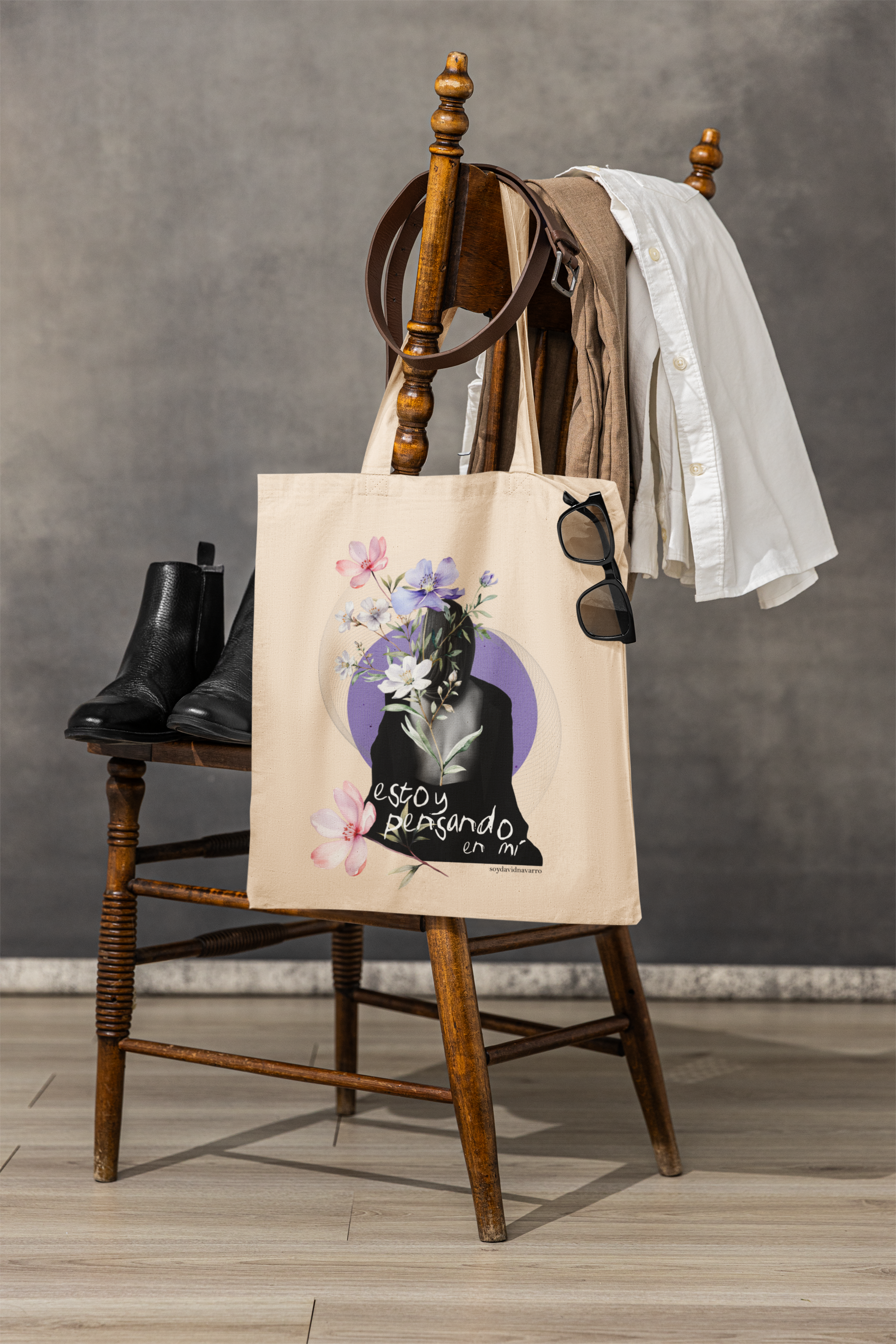 Estoy pensando en mí - Tote bag soydavidnavarro by ludeilusion