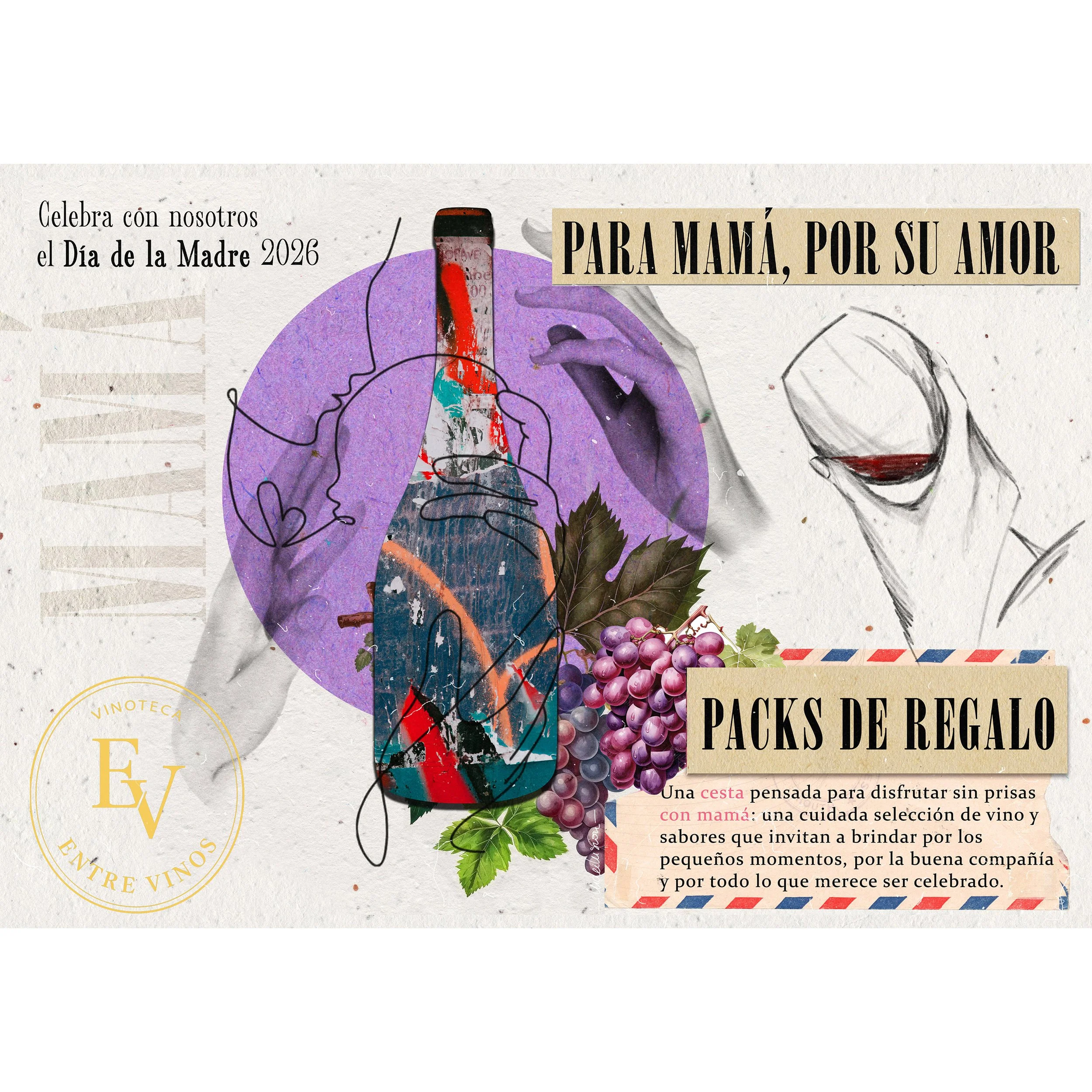 Cartelería Día de la madre - Vinoteca Entre Vinos Gourmet Alicante