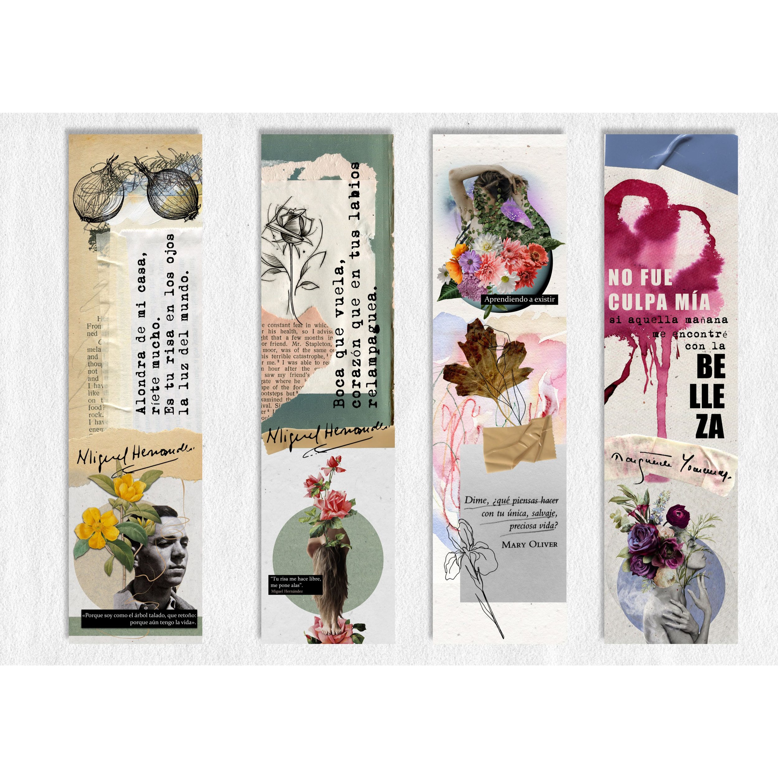 Pack 7 marcapáginas con frases de autores y autoras