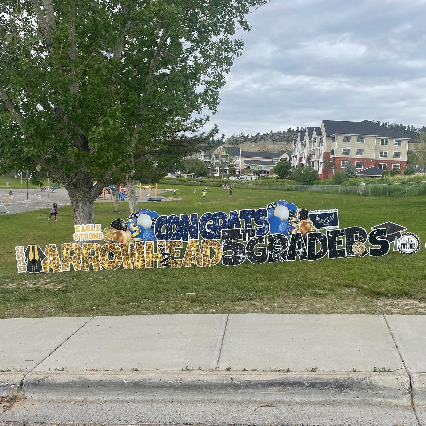 Created recess chaos as I set this up with cute little munchkins wandering “out of bounds” because they HAD to know what it said.
Congrats kiddos! Moving up to middle school! π₯³